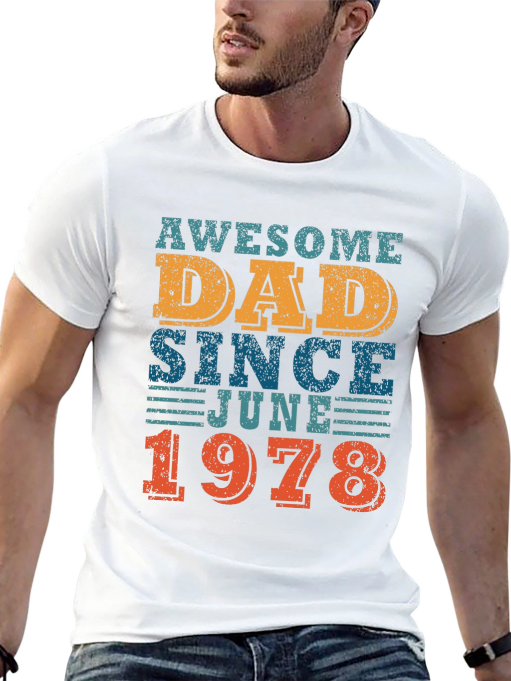 Awesome Dad Since June 1978 - Graphic T-Shirt