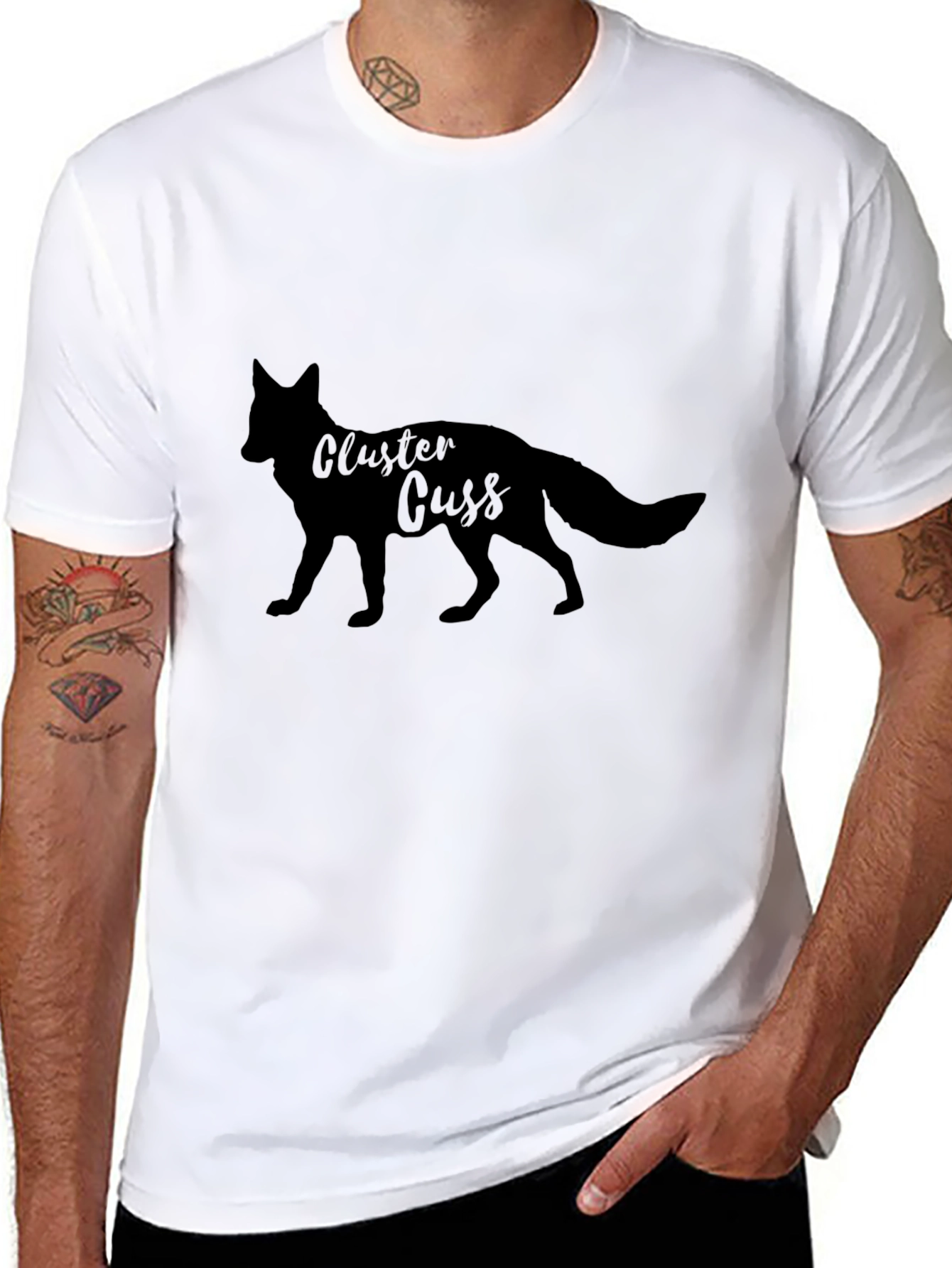 Cluster Cuss Fox Black T-Shirt