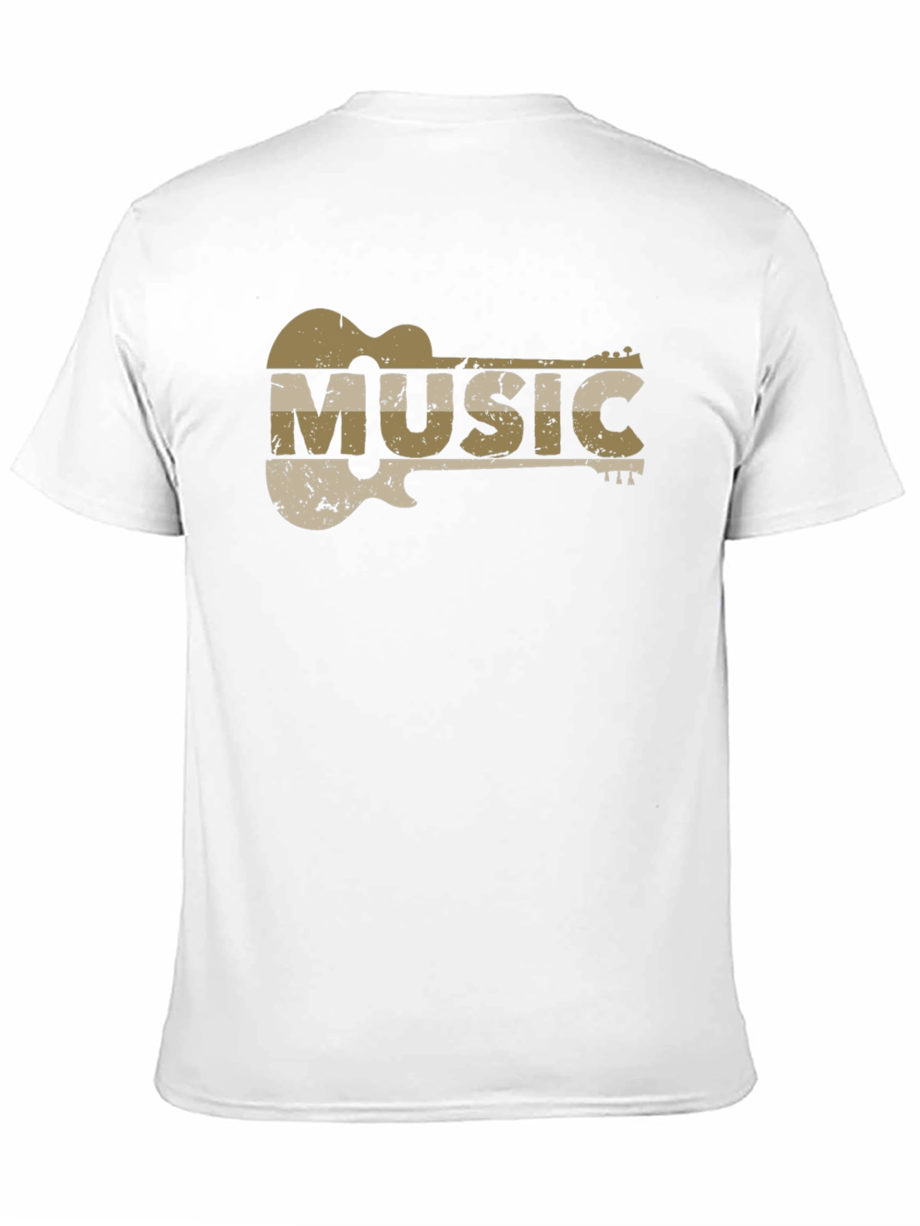 Guitar Music Graphic T-Shirt - Distressed Design