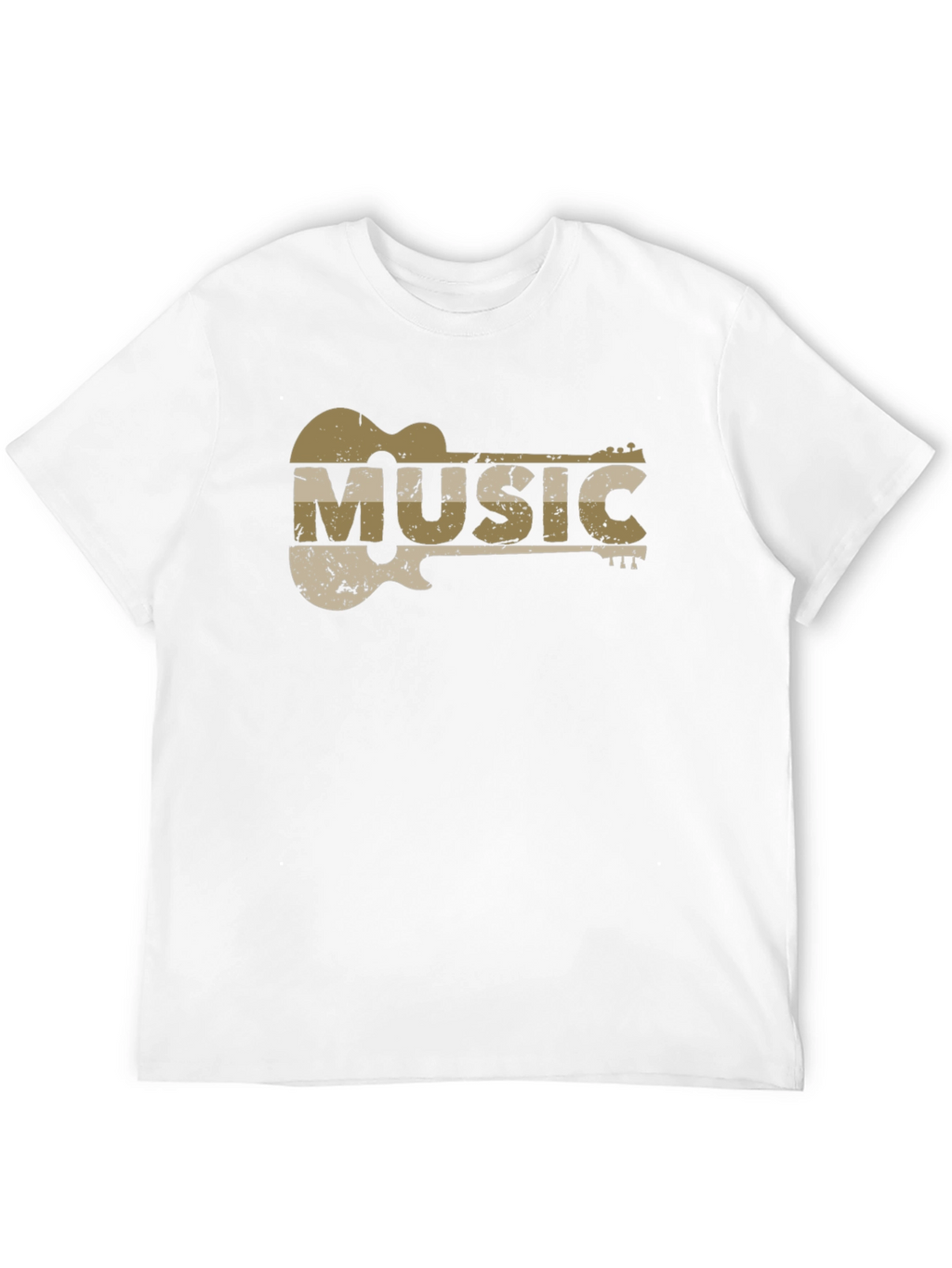 Guitar Music Graphic T-Shirt - Distressed Design