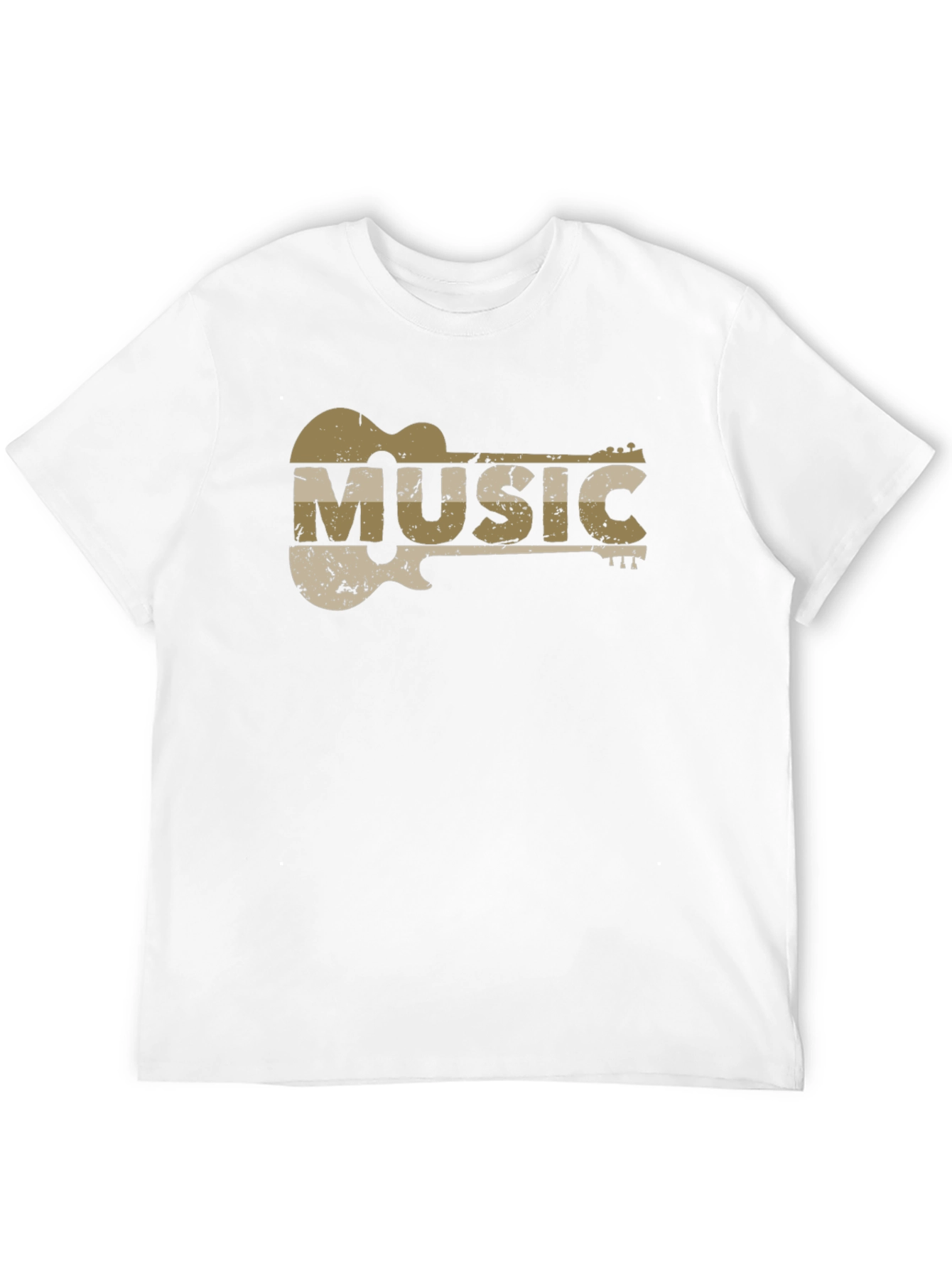 Guitar Music Graphic T-Shirt - Distressed Design
