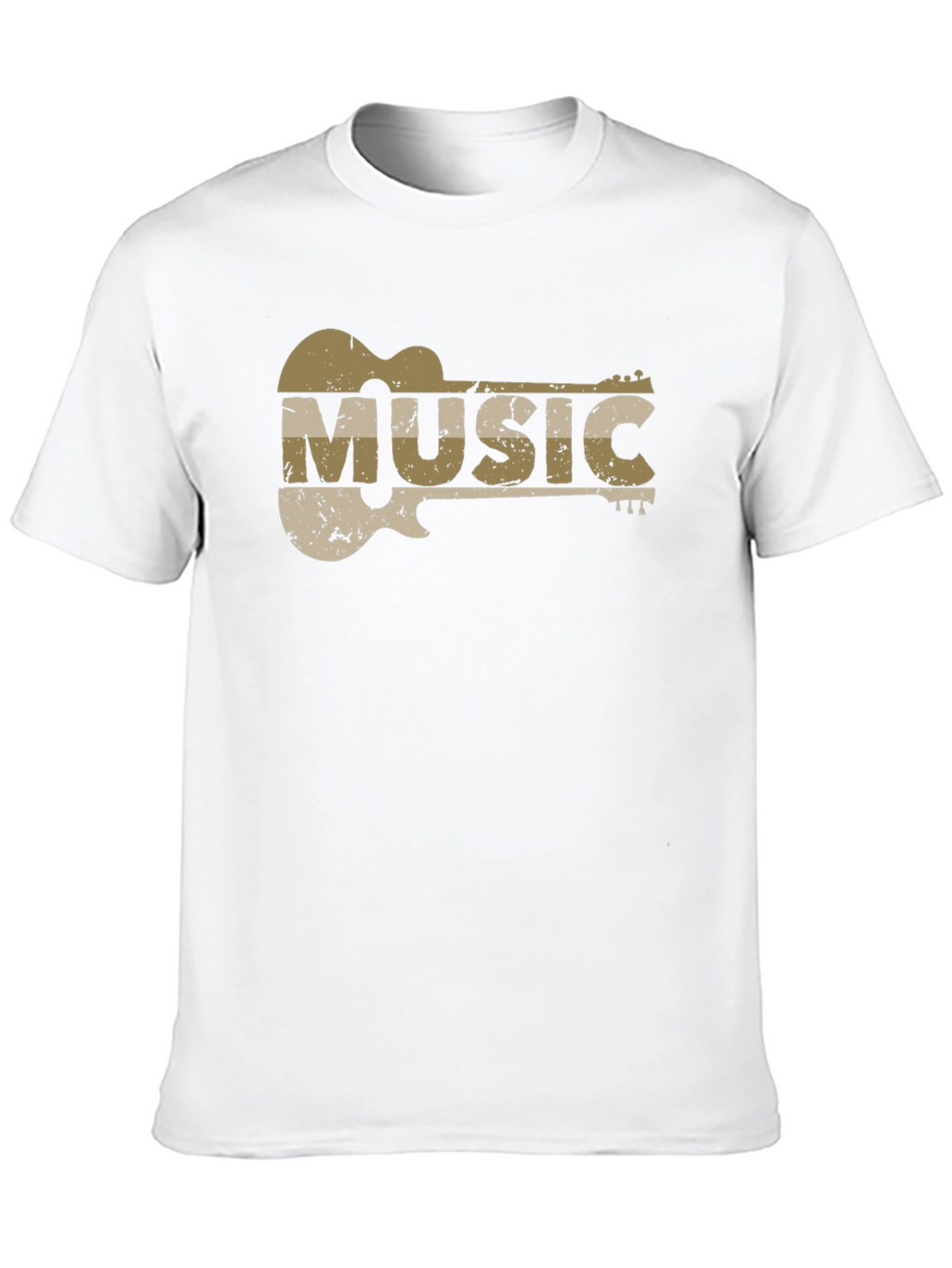 Guitar Music Graphic T-Shirt - Distressed Design