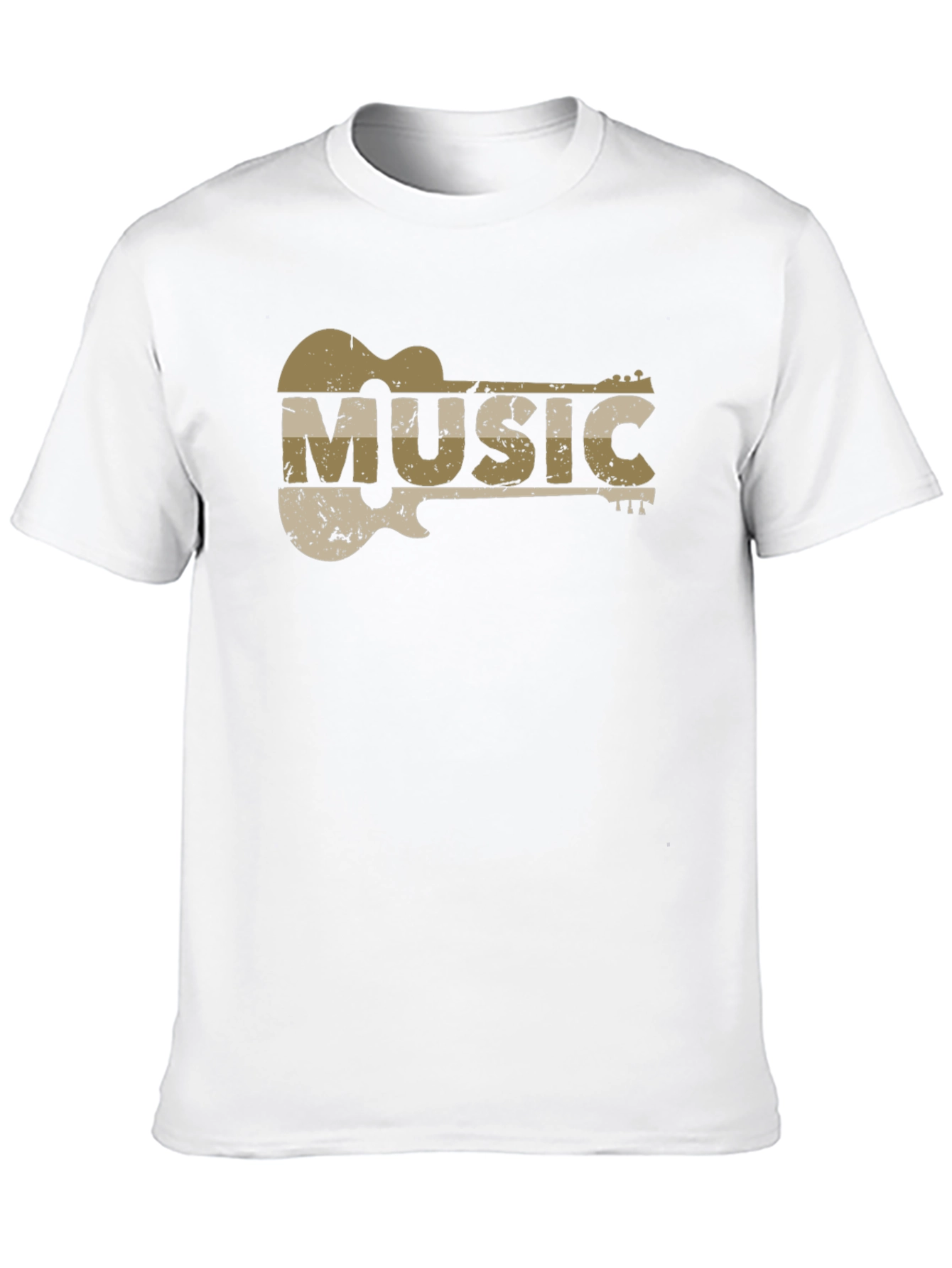 Guitar Music Graphic T-Shirt - Distressed Design
