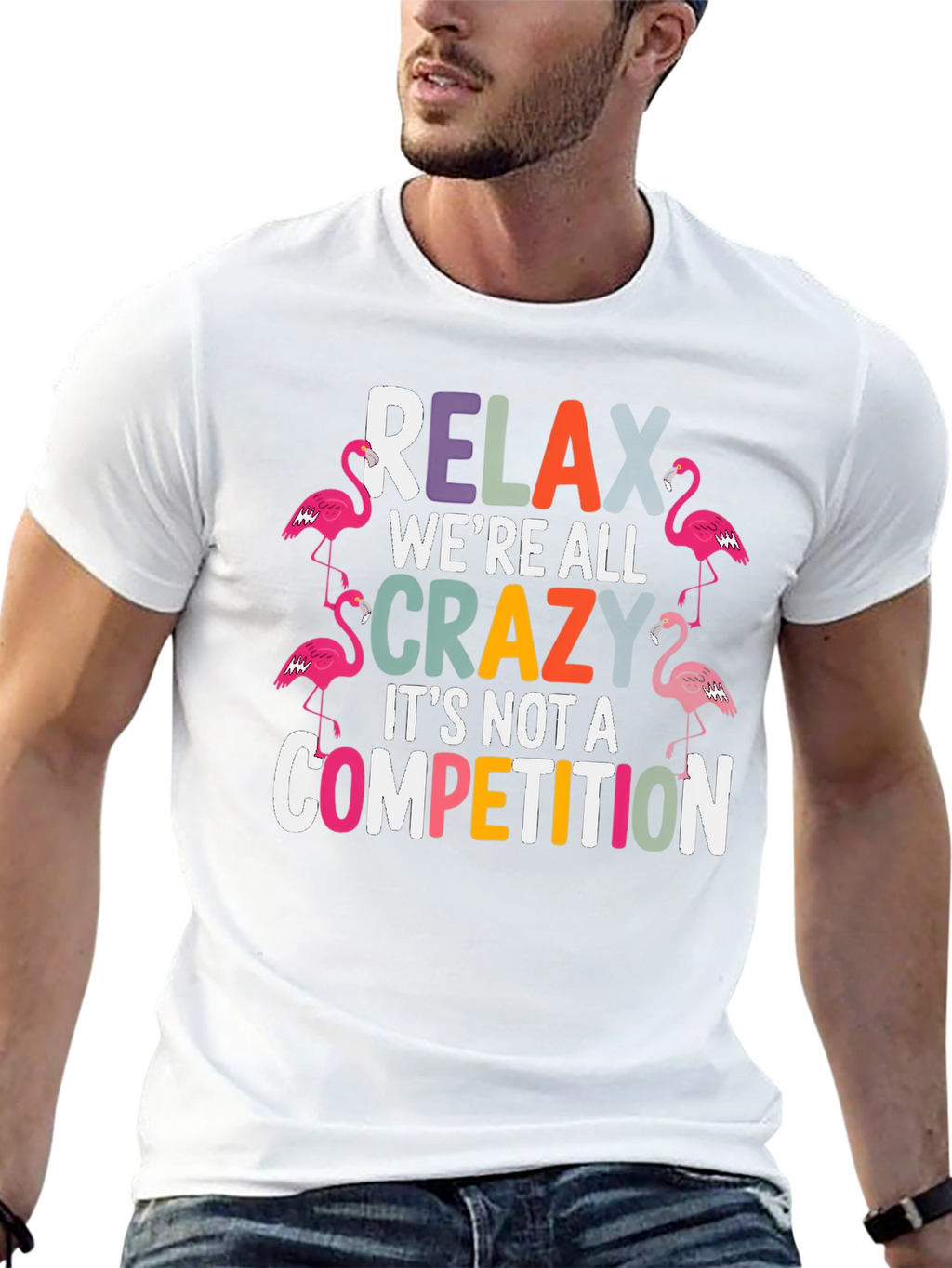 Relax Crazy Flamingo T-Shirt