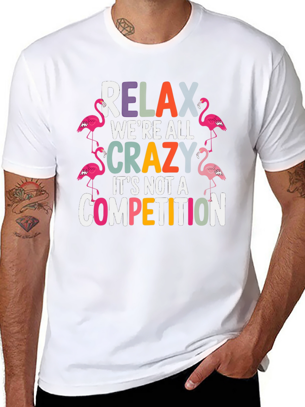 Relax Crazy Flamingo T-Shirt