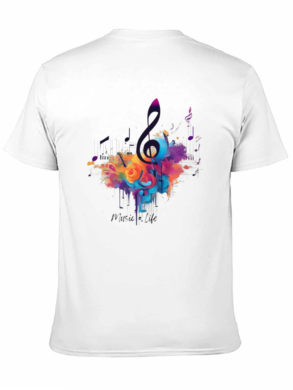Music Life Graphic Print Black T-Shirt