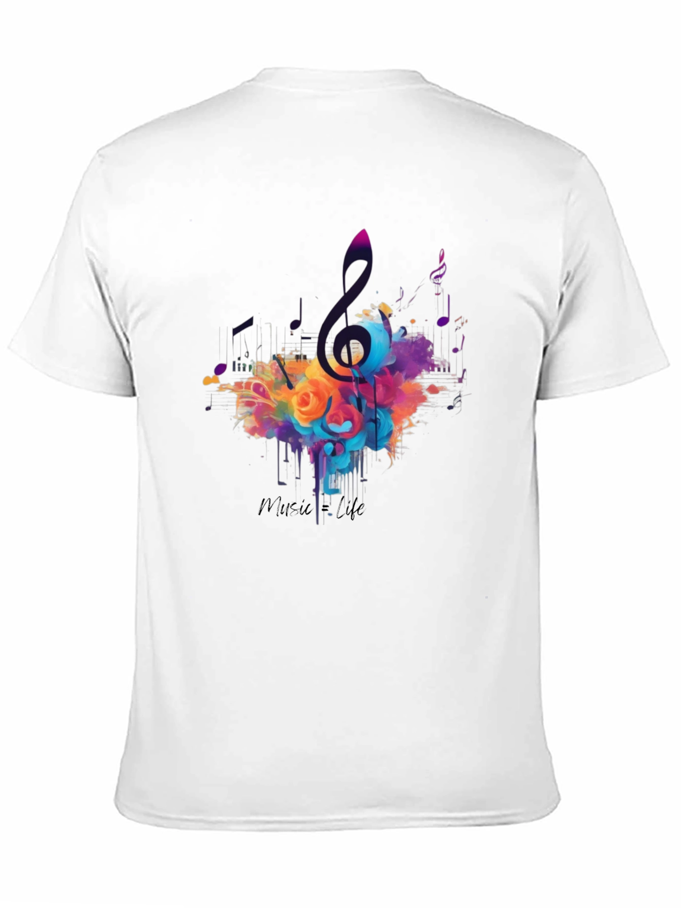 Music Life Graphic Print Black T-Shirt