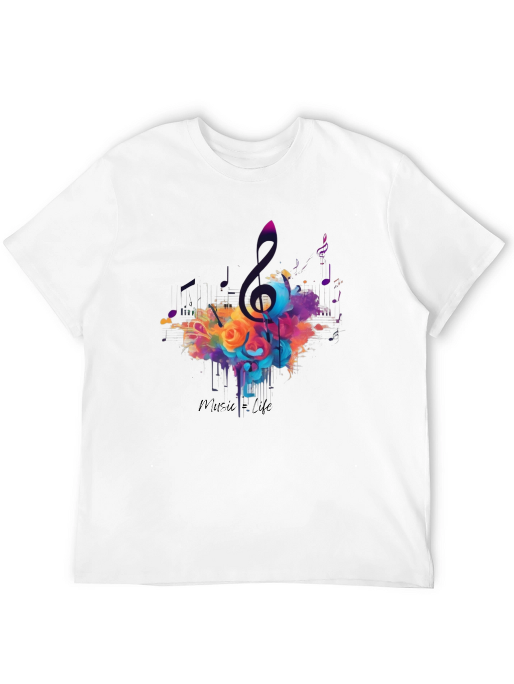 Music Life Graphic Print Black T-Shirt