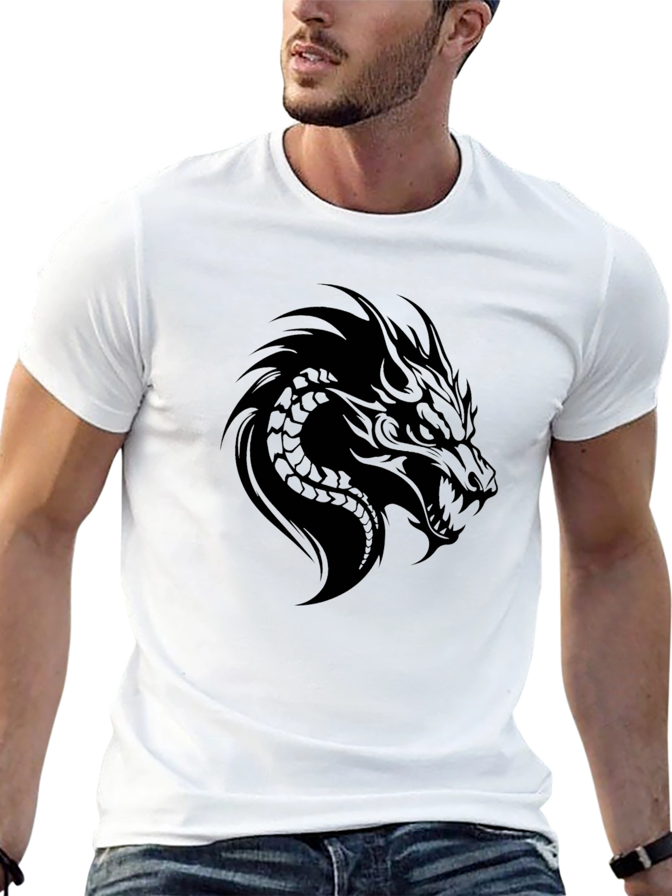 Dragon Graphic Black T-Shirt for Men