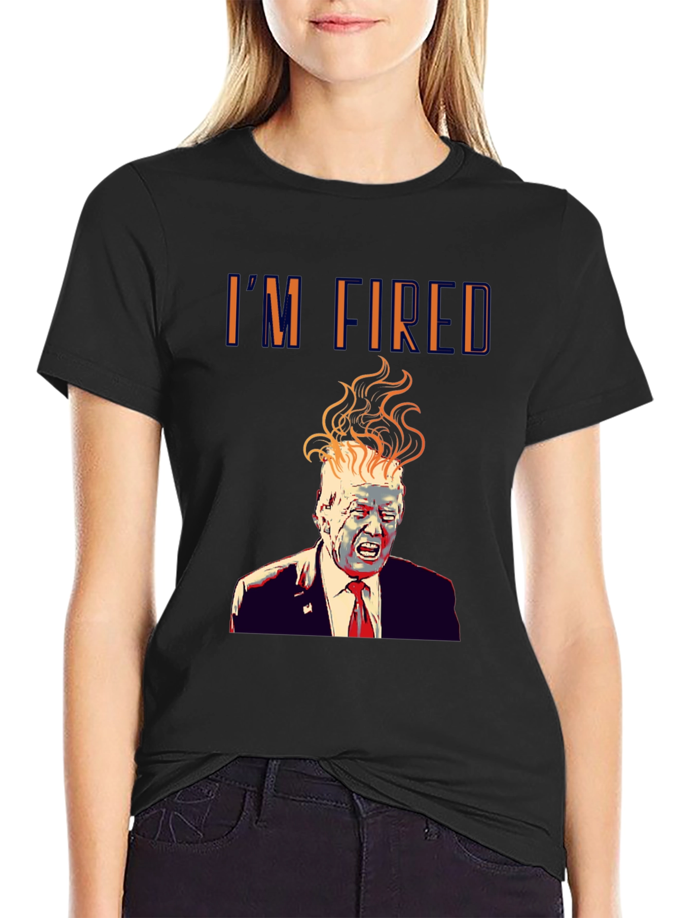 Im Fired! Donald Trump Graphic Print Black T-Shirt