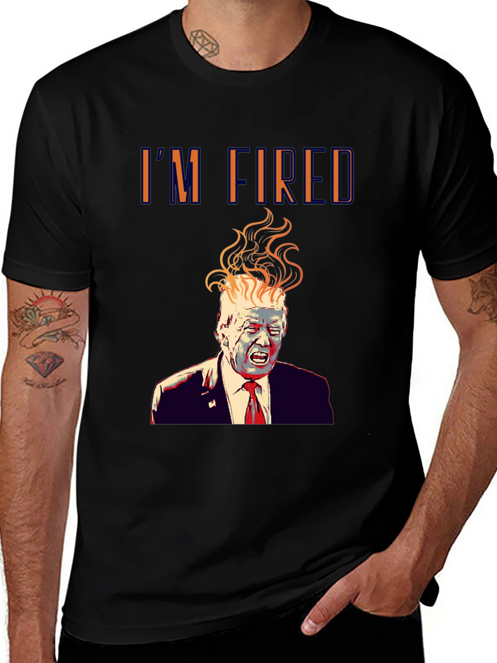 Im Fired! Donald Trump Graphic Print Black T-Shirt