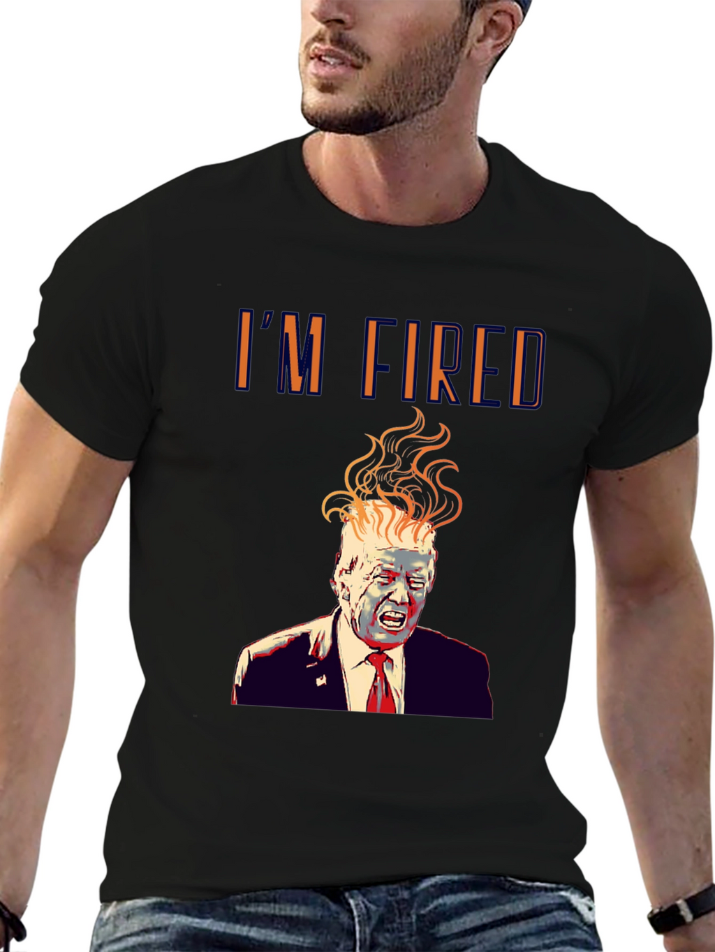 Im Fired! Donald Trump Graphic Print Black T-Shirt
