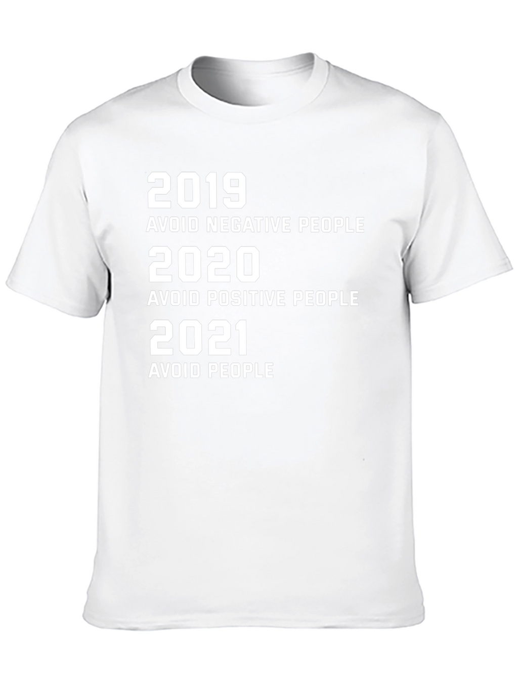 Humorous 2019-2021 Avoid People Black Graphic Tee