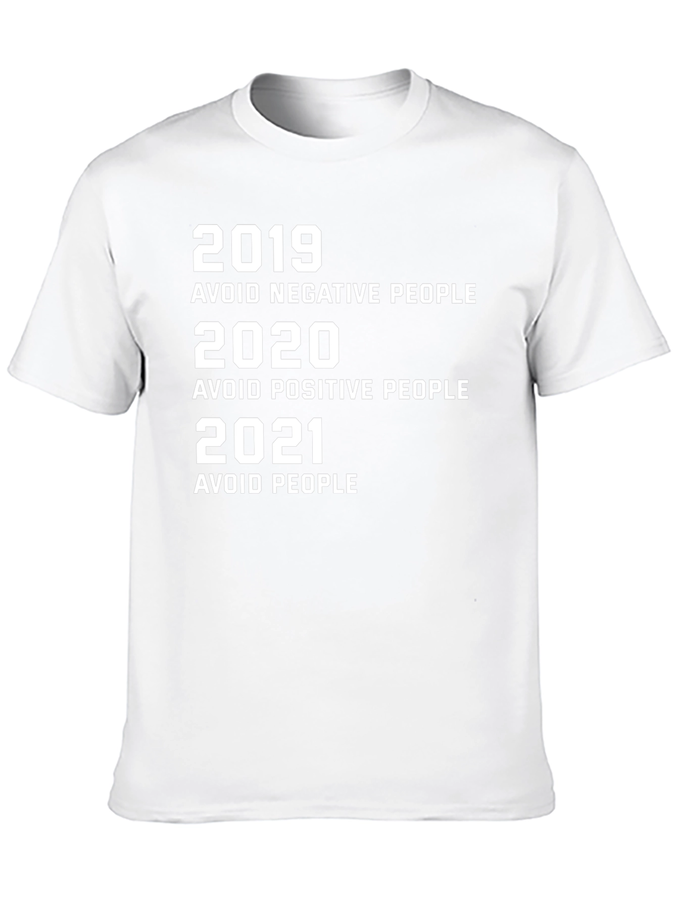 Humorous 2019-2021 Avoid People Black Graphic Tee