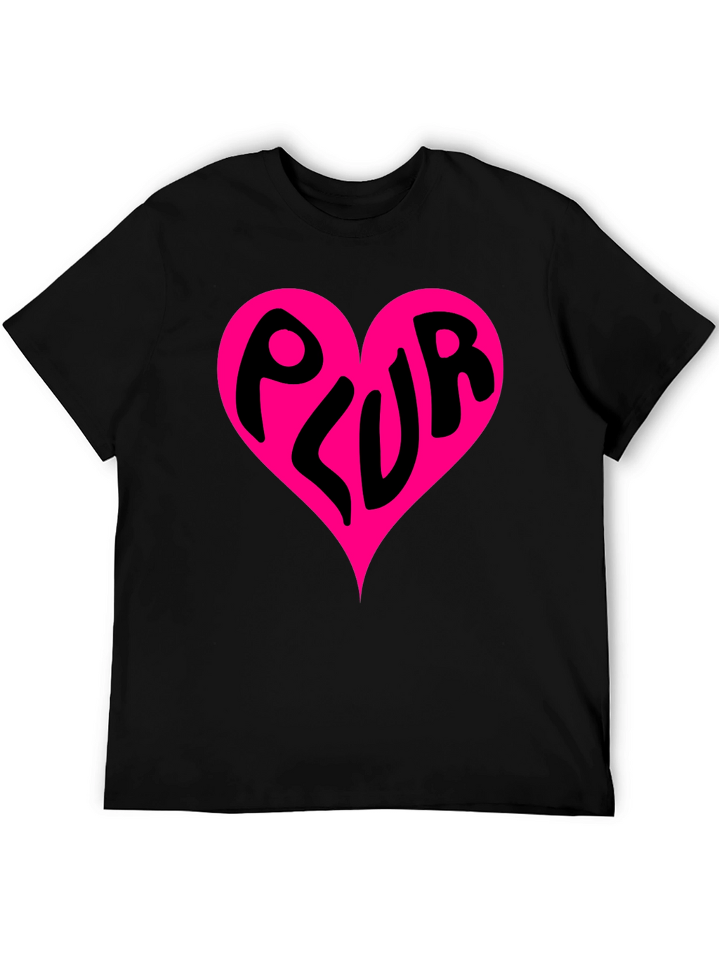 PLUR Heart Graphic Black T-Shirt