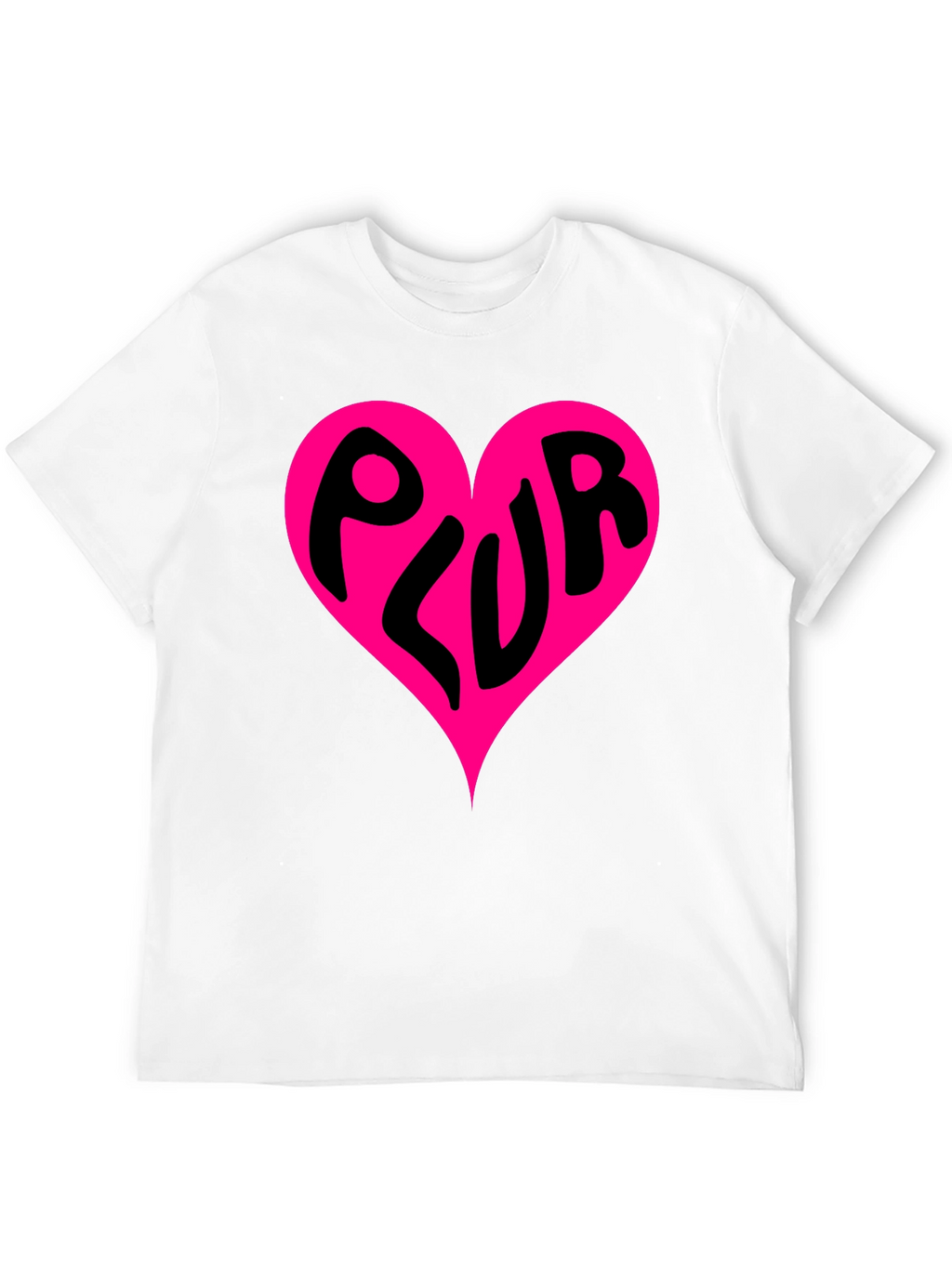 PLUR Heart Graphic Black T-Shirt