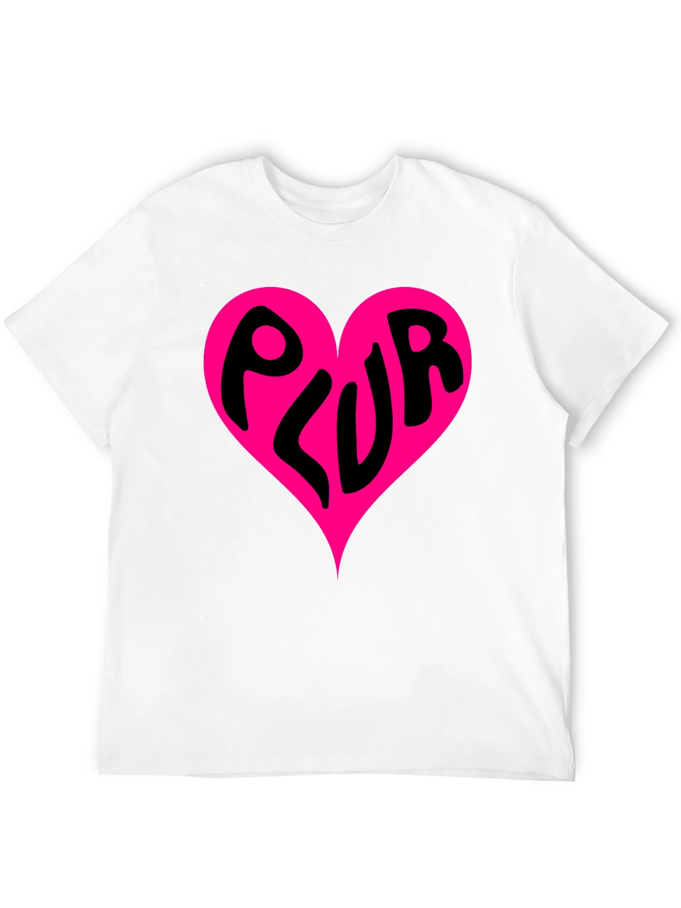 PLUR Heart Graphic Black T-Shirt