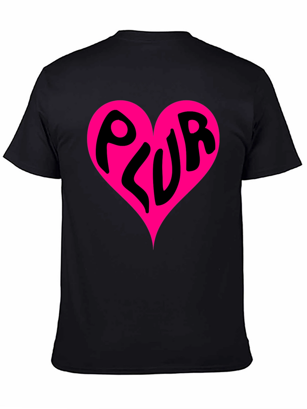 PLUR Heart Graphic Black T-Shirt