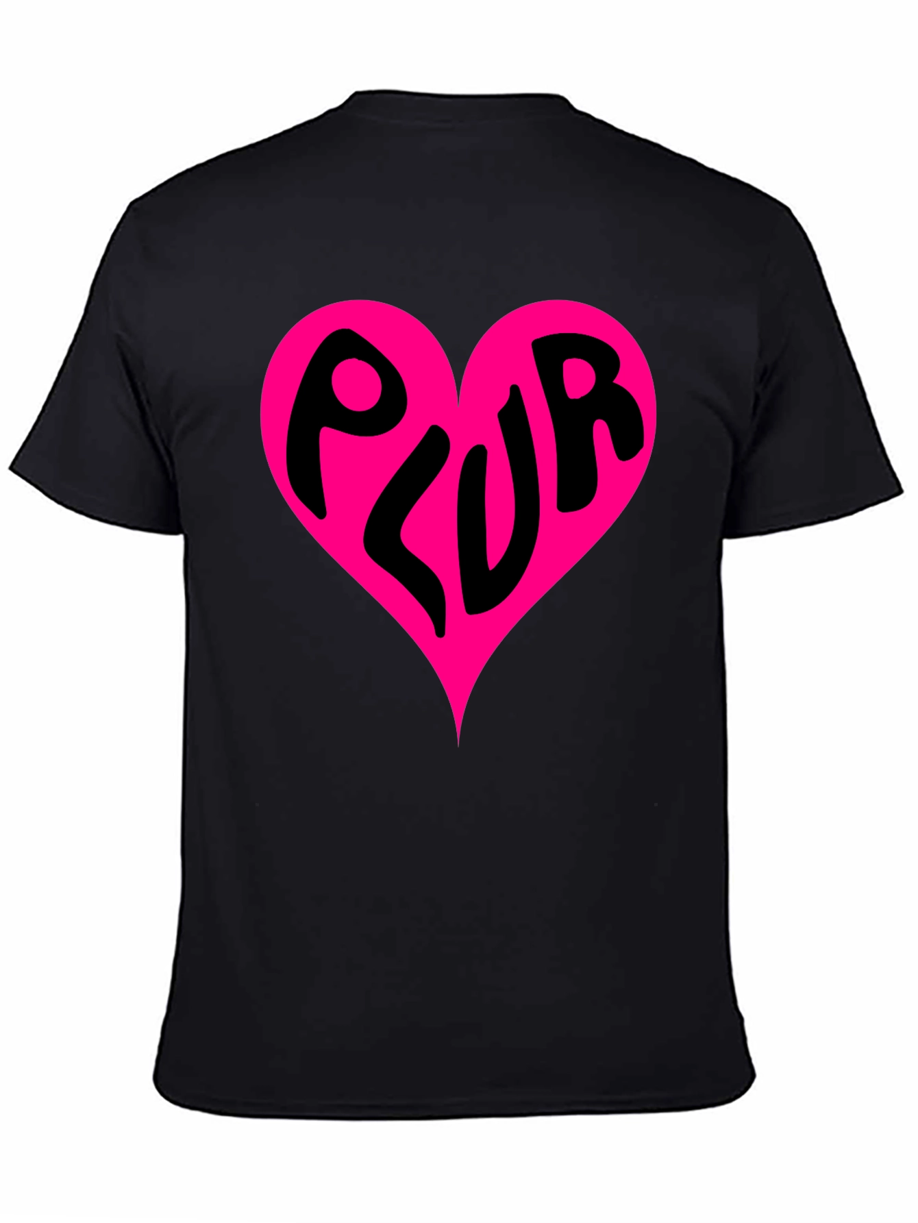 PLUR Heart Graphic Black T-Shirt