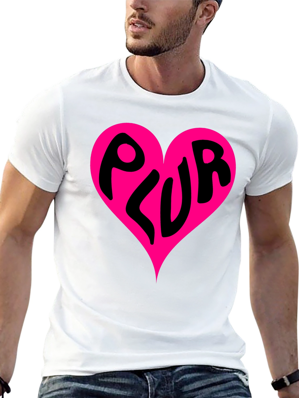 PLUR Heart Graphic Black T-Shirt