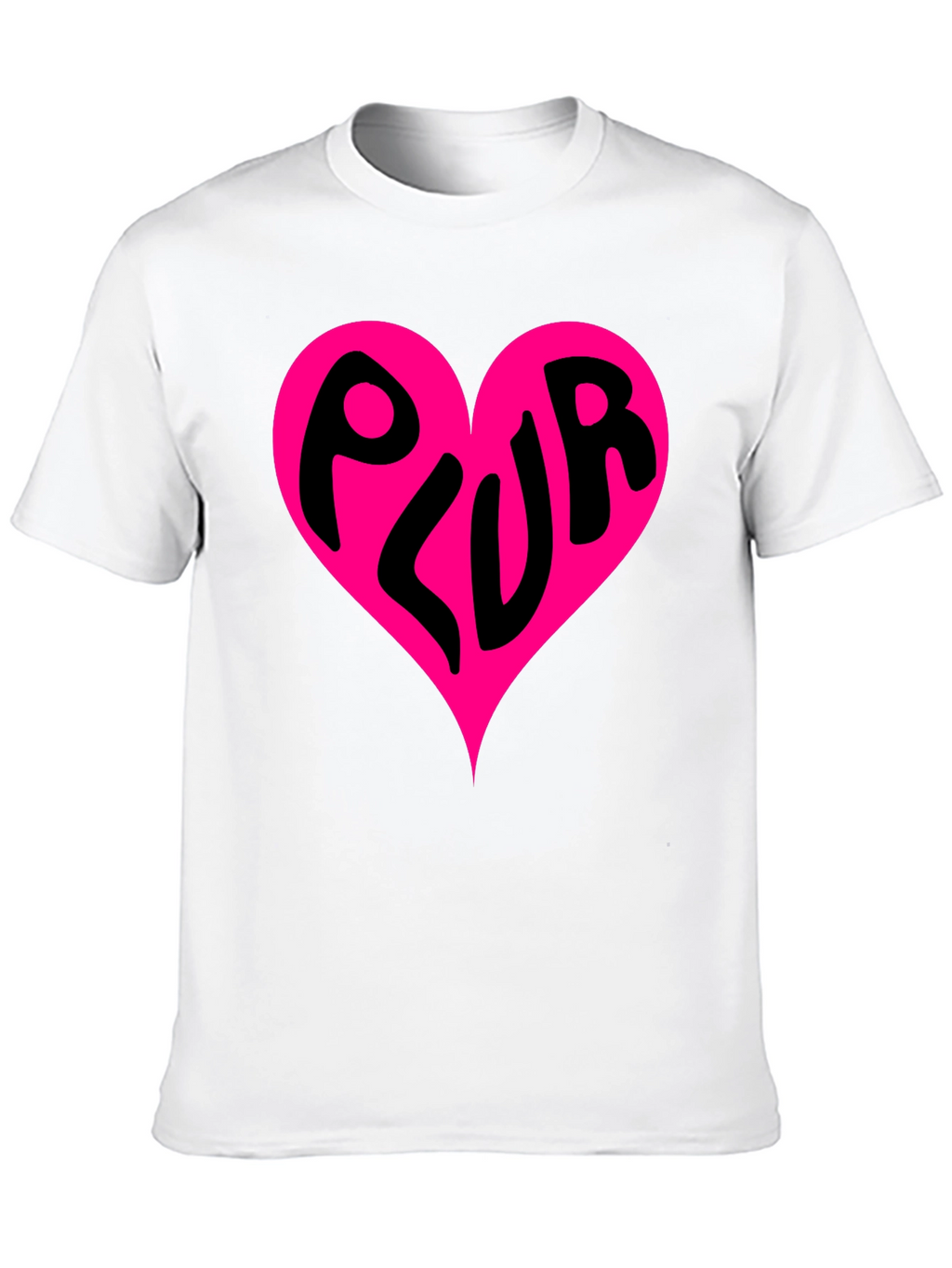 PLUR Heart Graphic Black T-Shirt