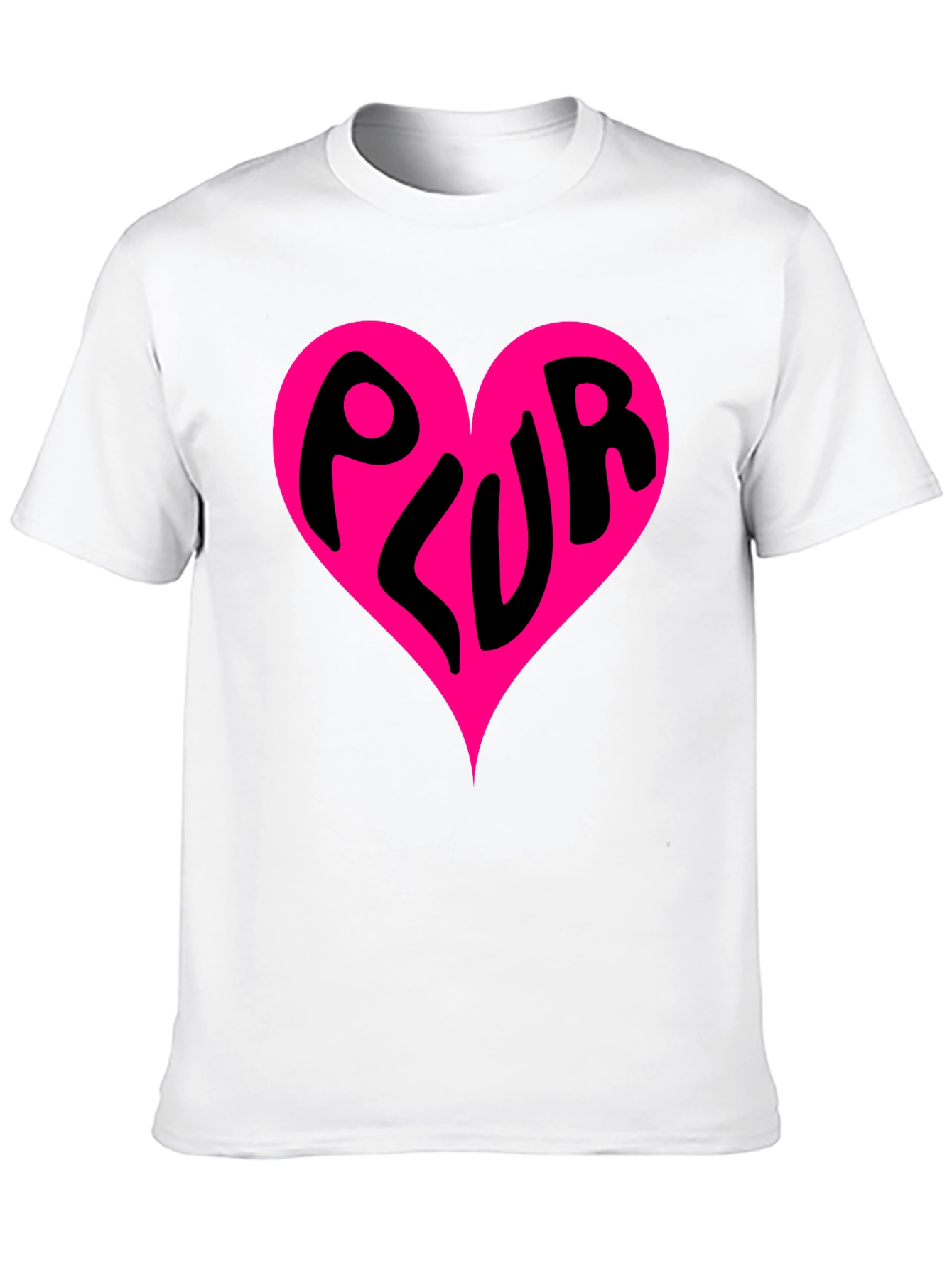 PLUR Heart Graphic Black T-Shirt