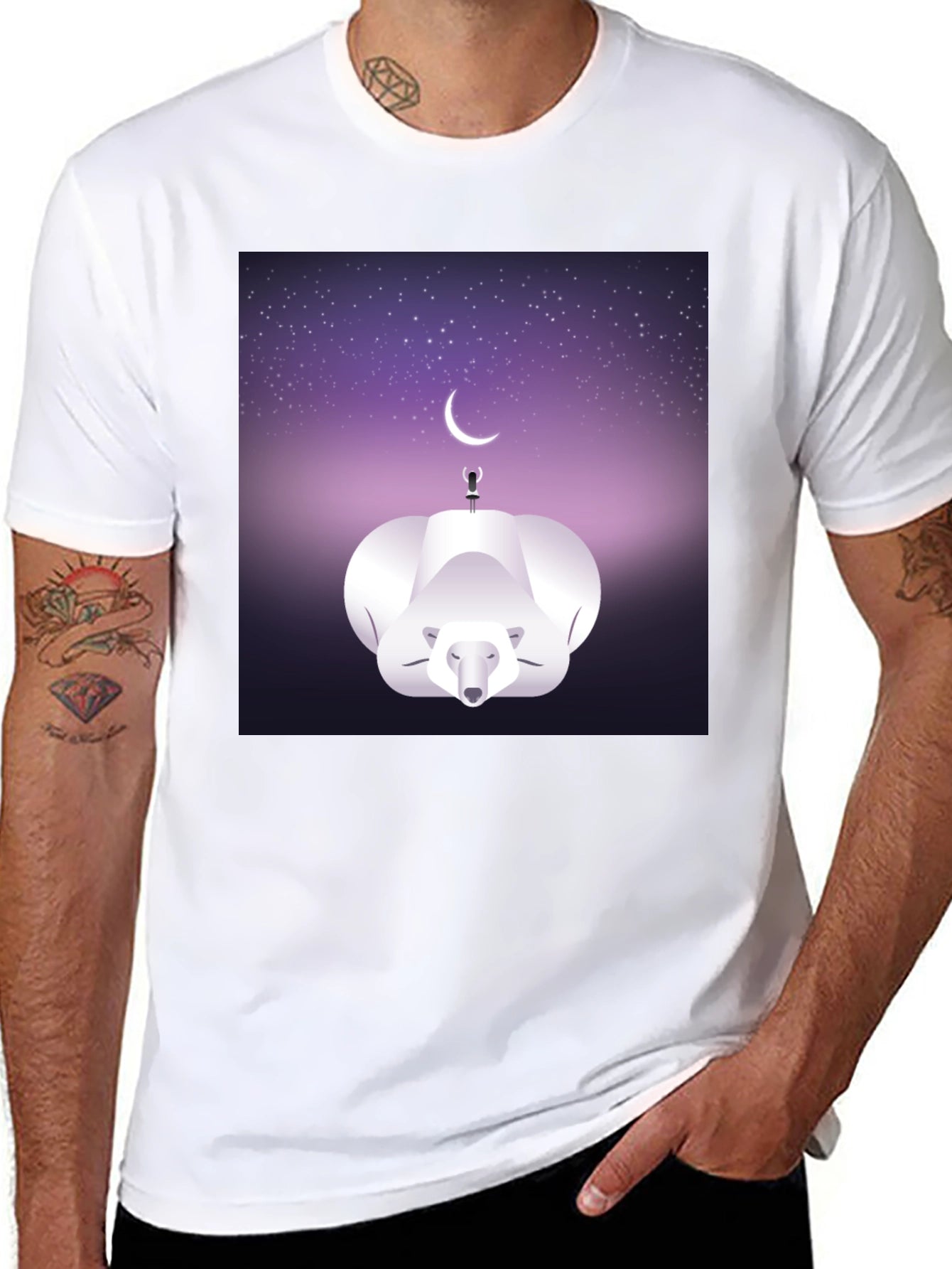 Celestial Polar Bear Graphic Tee