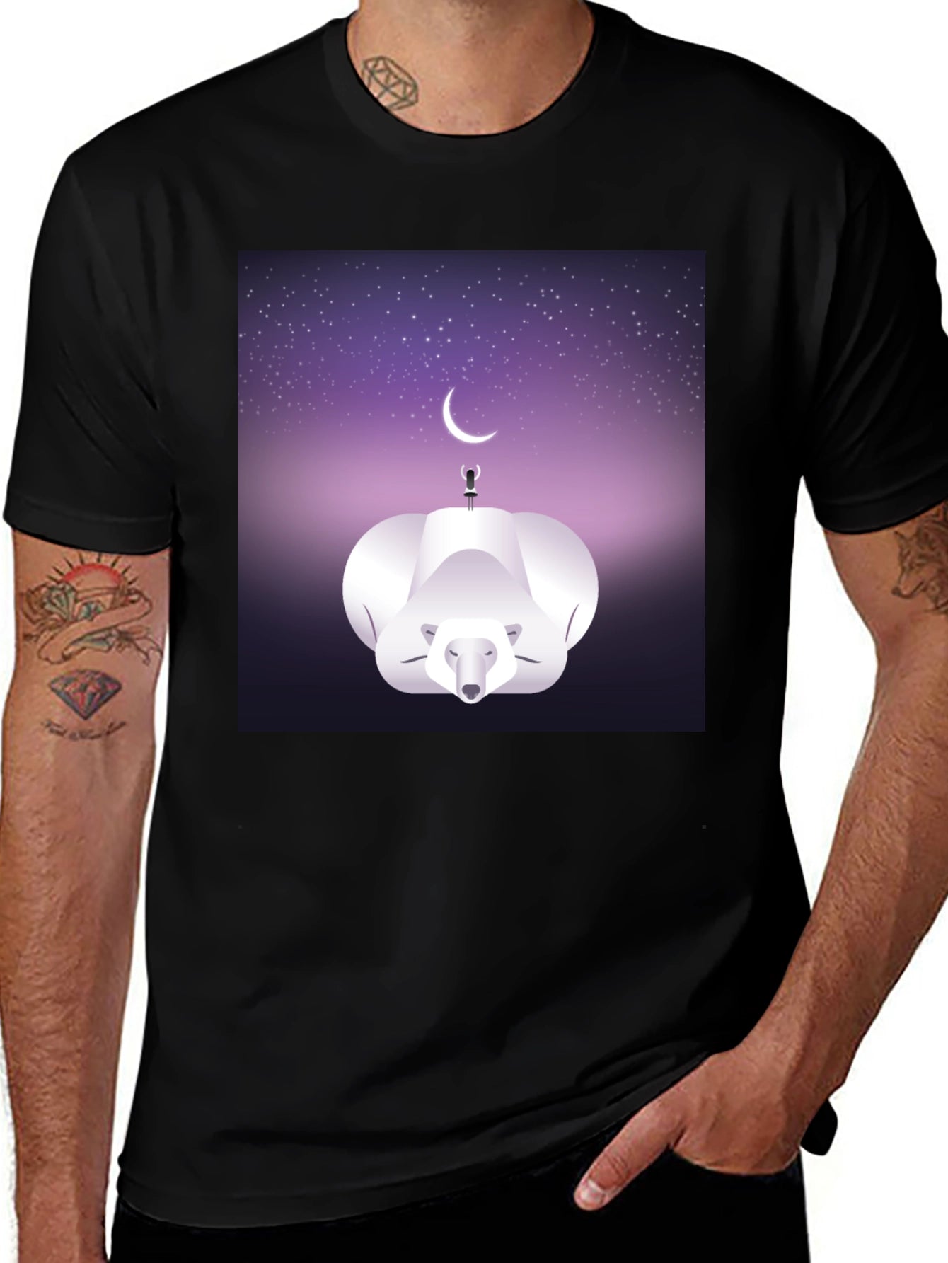 Celestial Polar Bear Graphic Tee