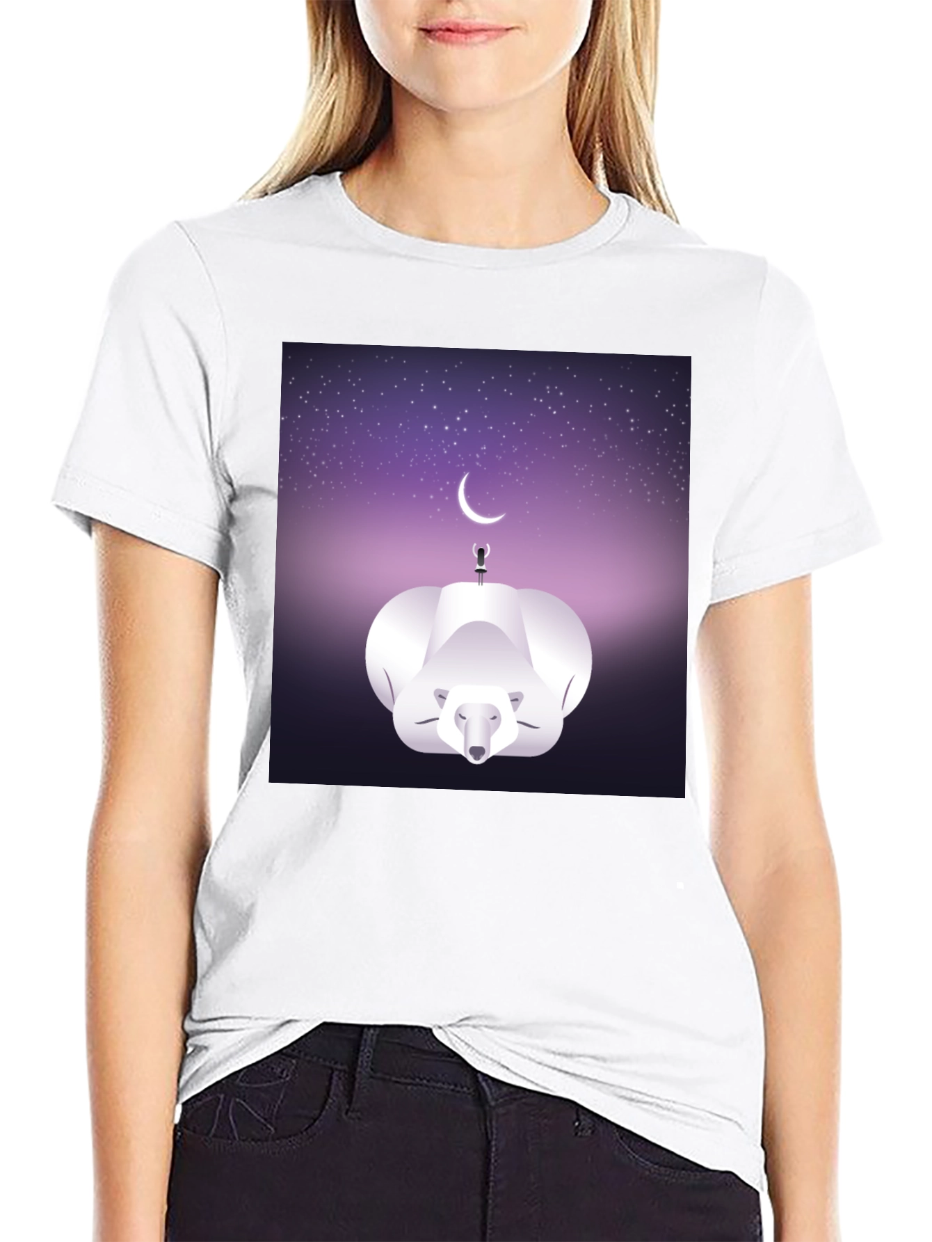 Celestial Polar Bear Graphic Tee