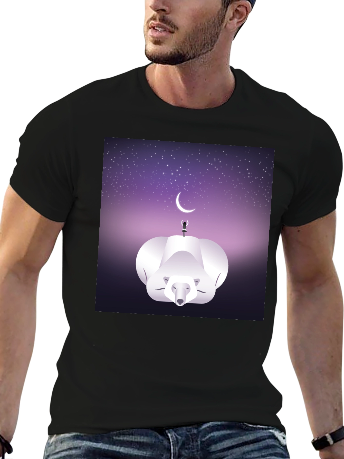 Celestial Polar Bear Graphic Tee