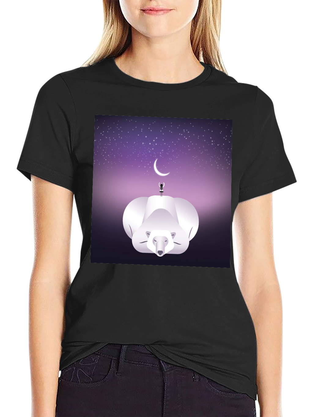 Celestial Polar Bear Graphic Tee