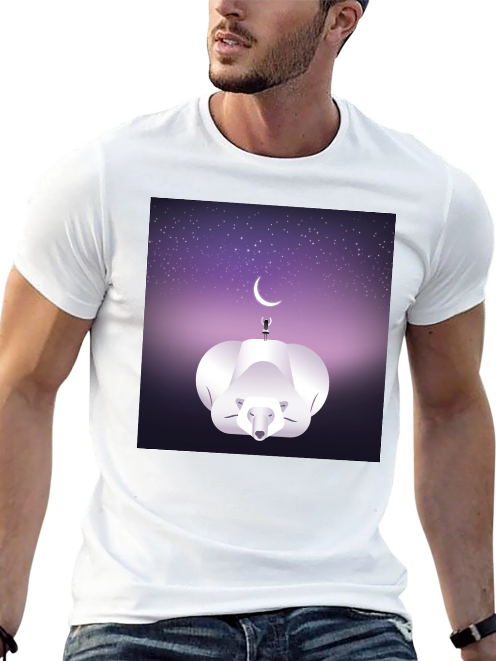 Celestial Polar Bear Graphic Tee
