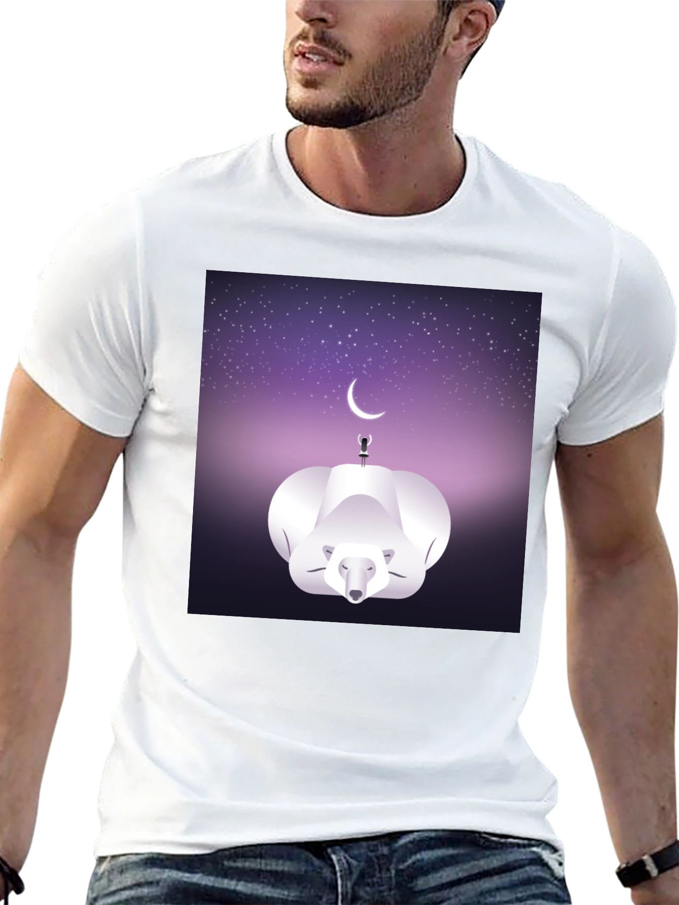 Celestial Polar Bear Graphic Tee