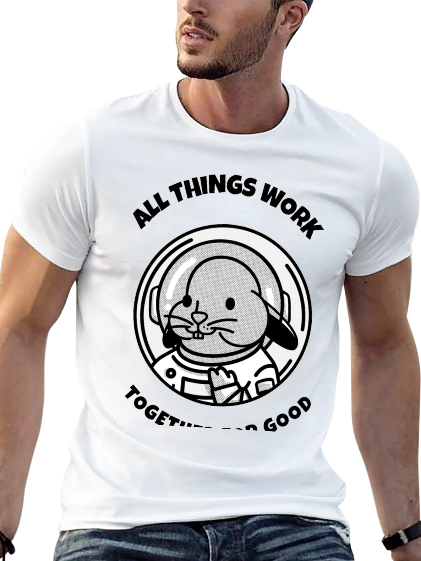 Bunny Astronaut T-Shirt - All Things Work Together