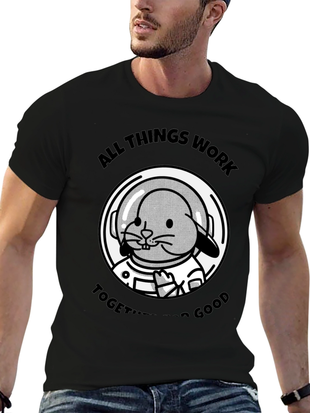 Bunny Astronaut T-Shirt - All Things Work Together