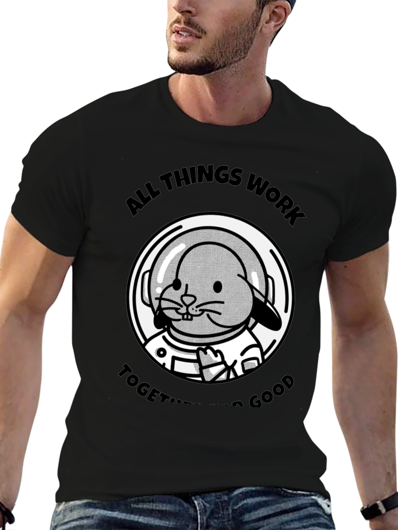 Bunny Astronaut T-Shirt - All Things Work Together