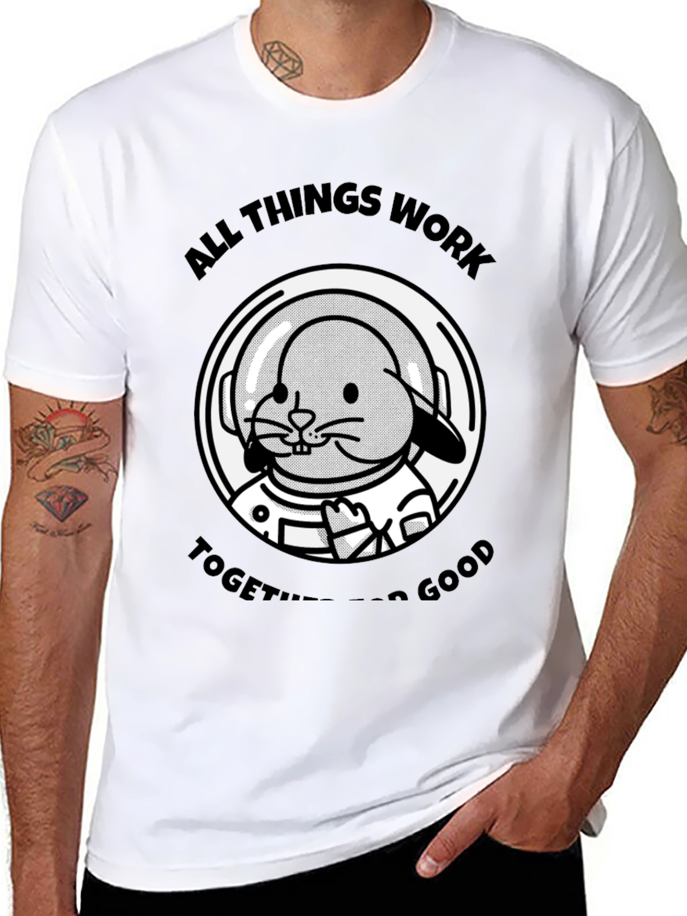 Bunny Astronaut T-Shirt - All Things Work Together