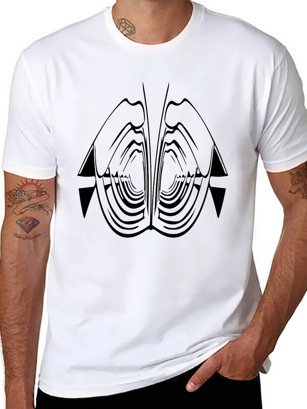 Abstract Black Graphic Tee - Modern Art Shirt
