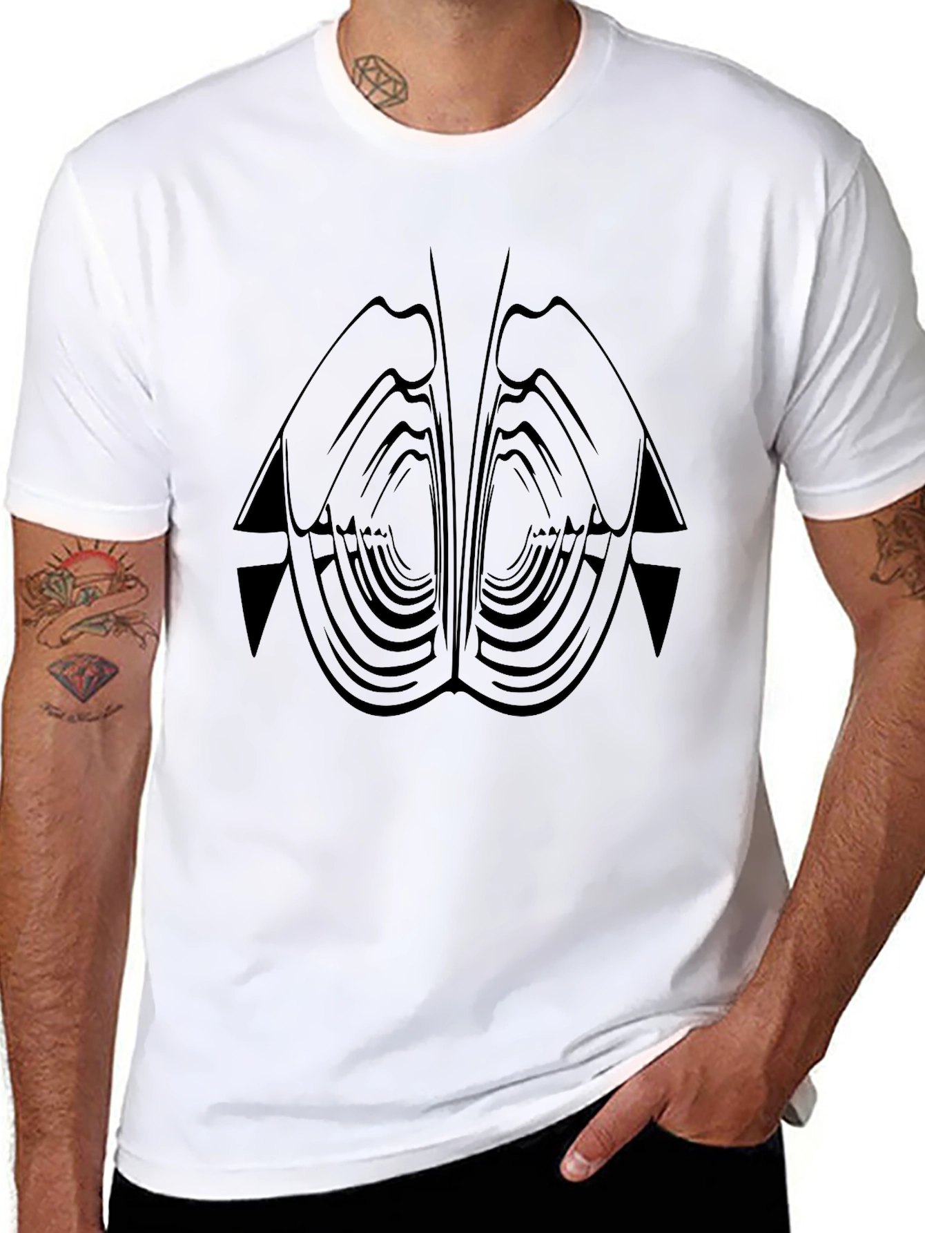 Abstract Black Graphic Tee - Modern Art Shirt