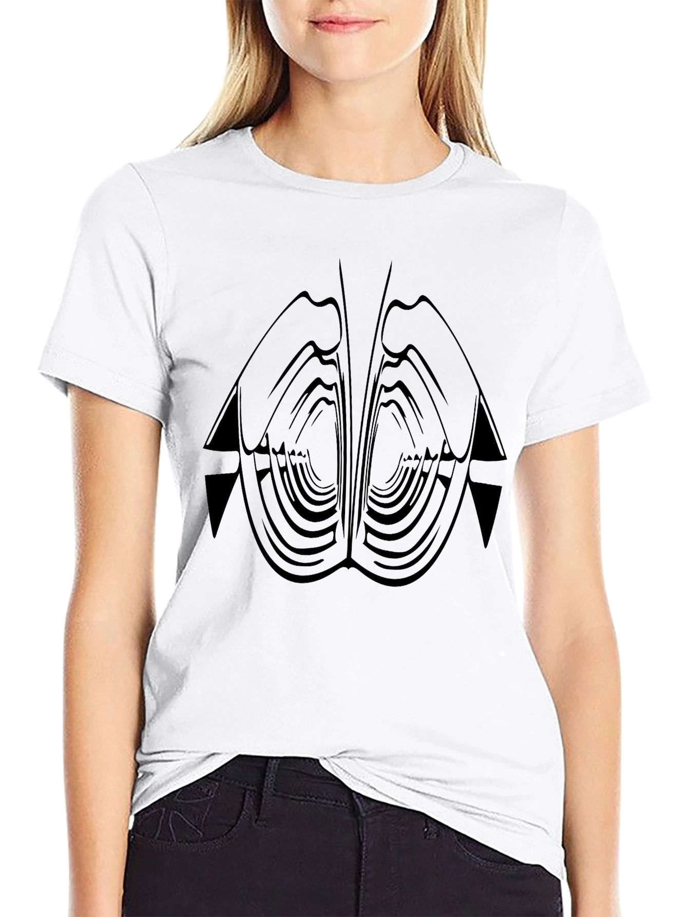 Abstract Black Graphic Tee - Modern Art Shirt