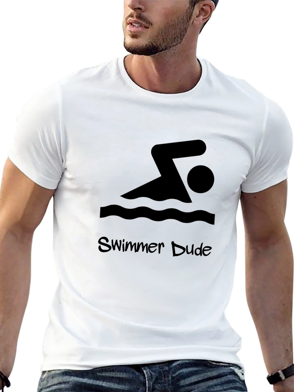 Swimmer Dude Black Graphic Tee