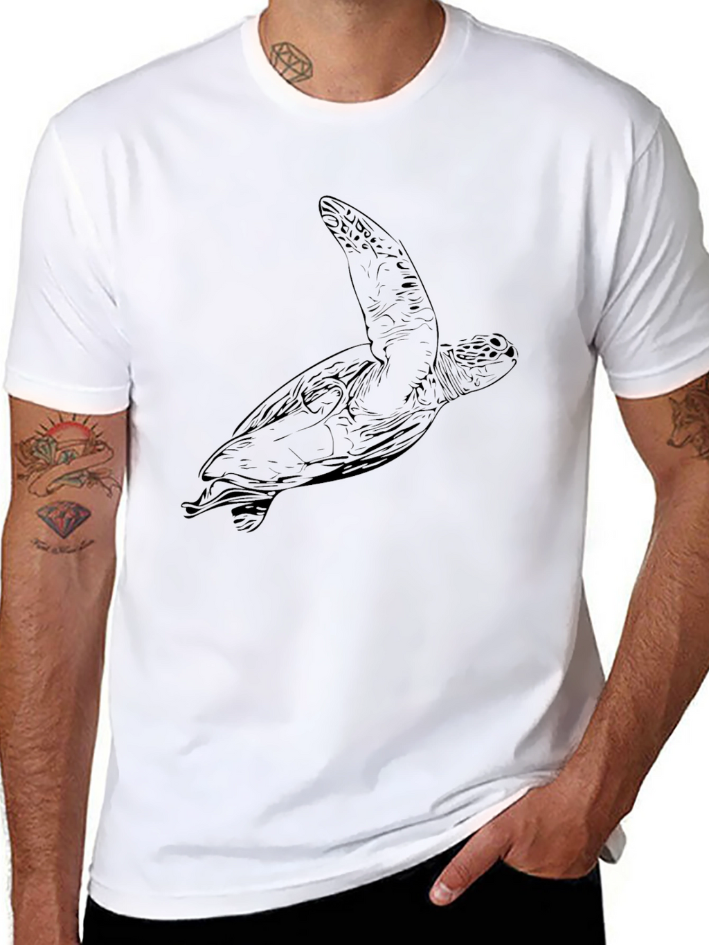 Sea Turtle Graphic Tee - Black