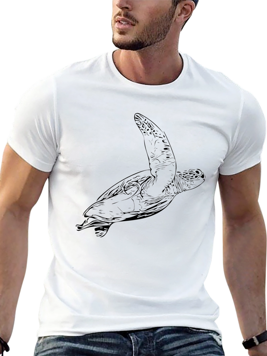 Sea Turtle Graphic Tee - Black