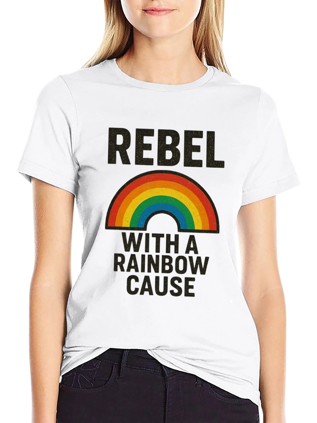 Rebel With a Rainbow Cause Graphic T-Shirt