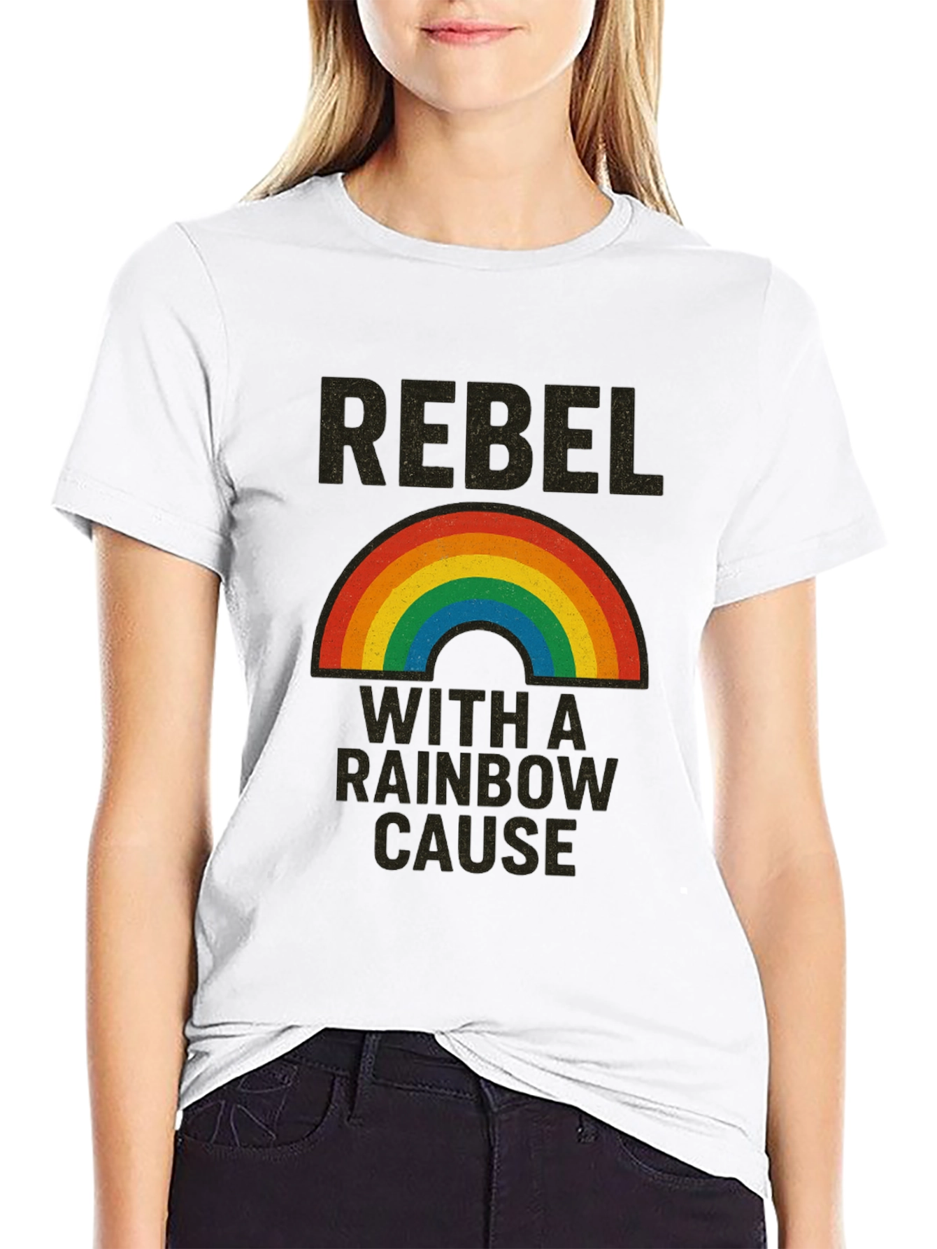 Rebel With a Rainbow Cause Graphic T-Shirt