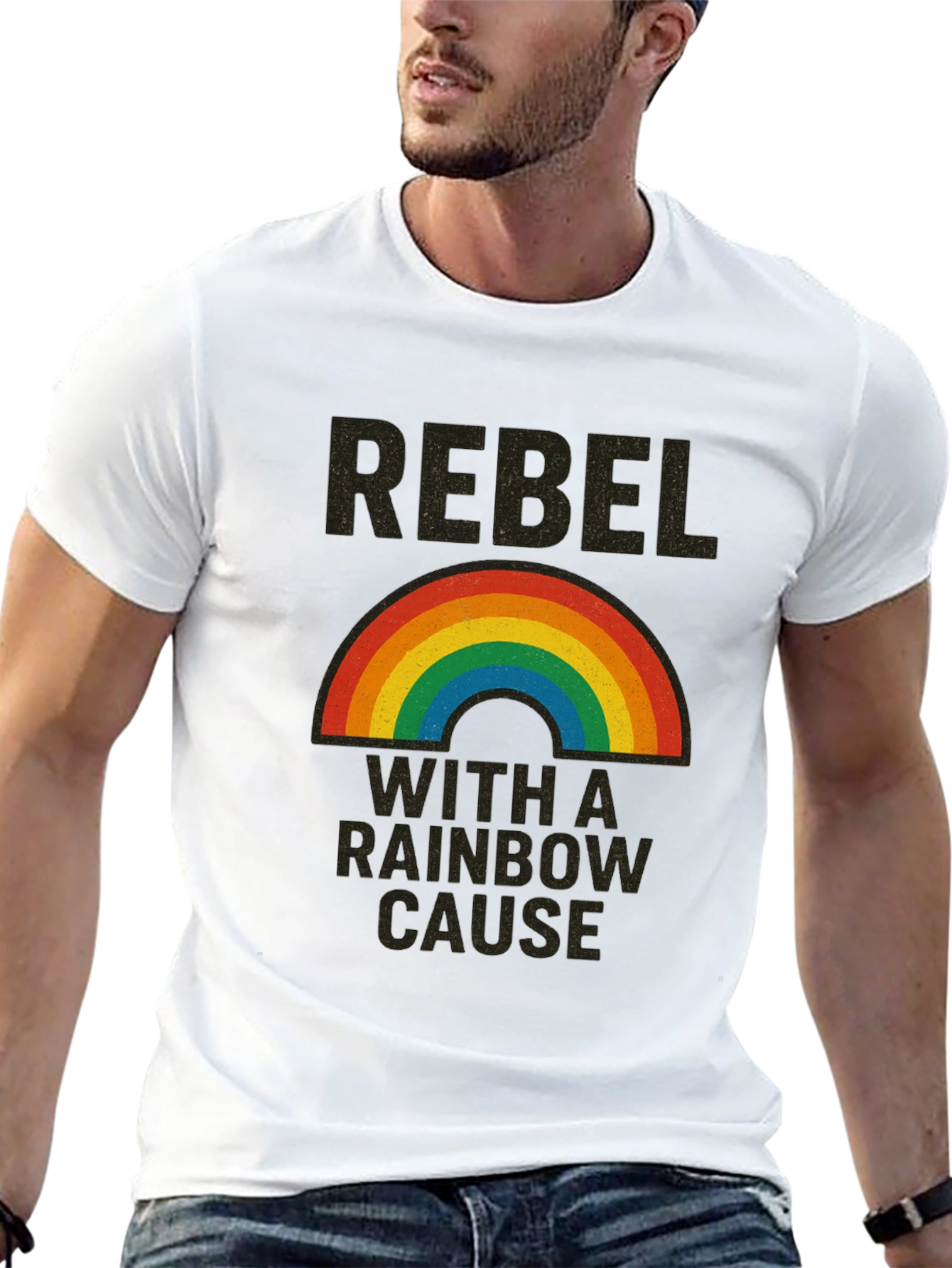 Rebel With a Rainbow Cause Graphic T-Shirt