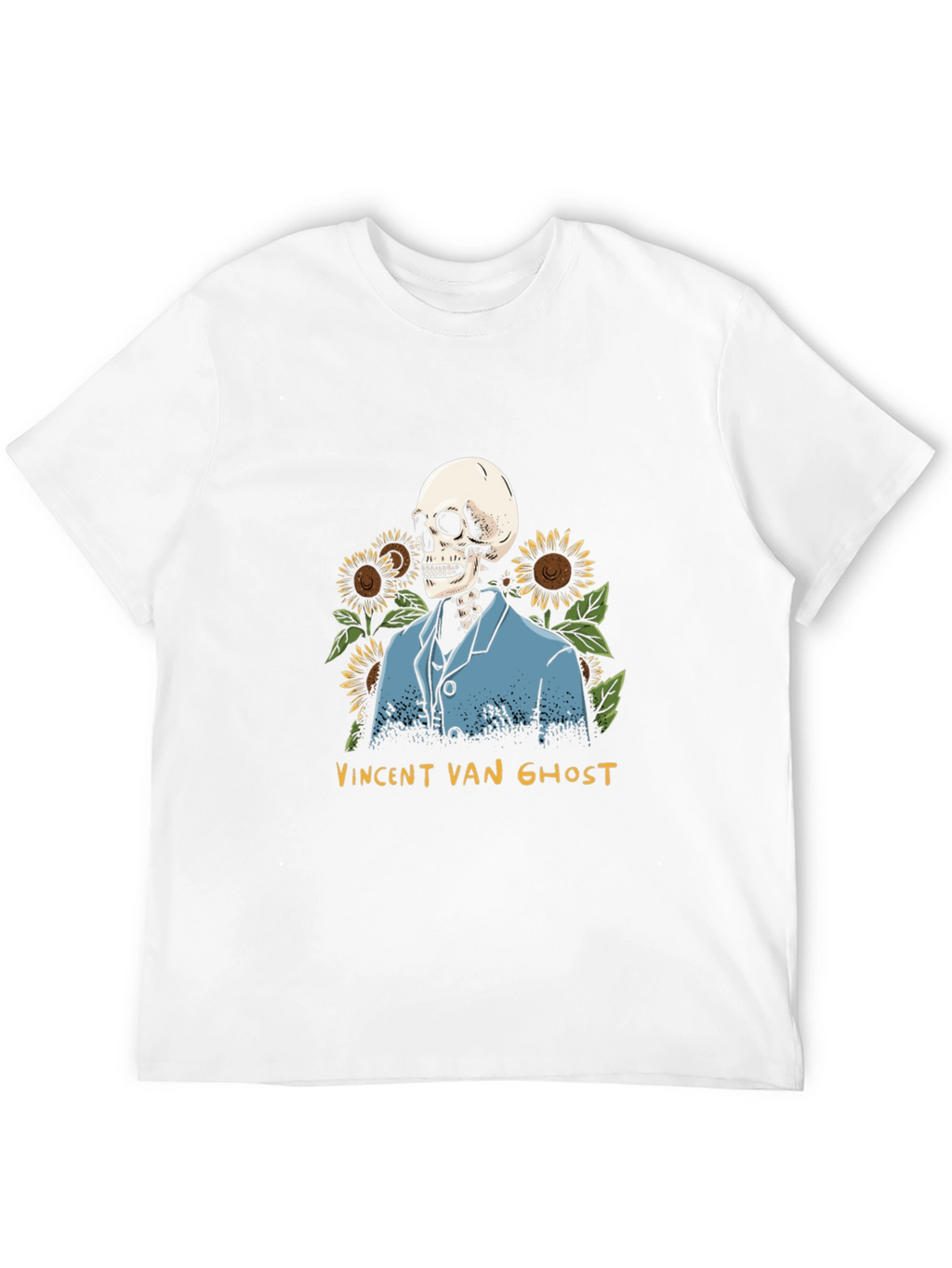 Vincent Van Ghost T-Shirt - Skeleton Sunflower Graphic Tee