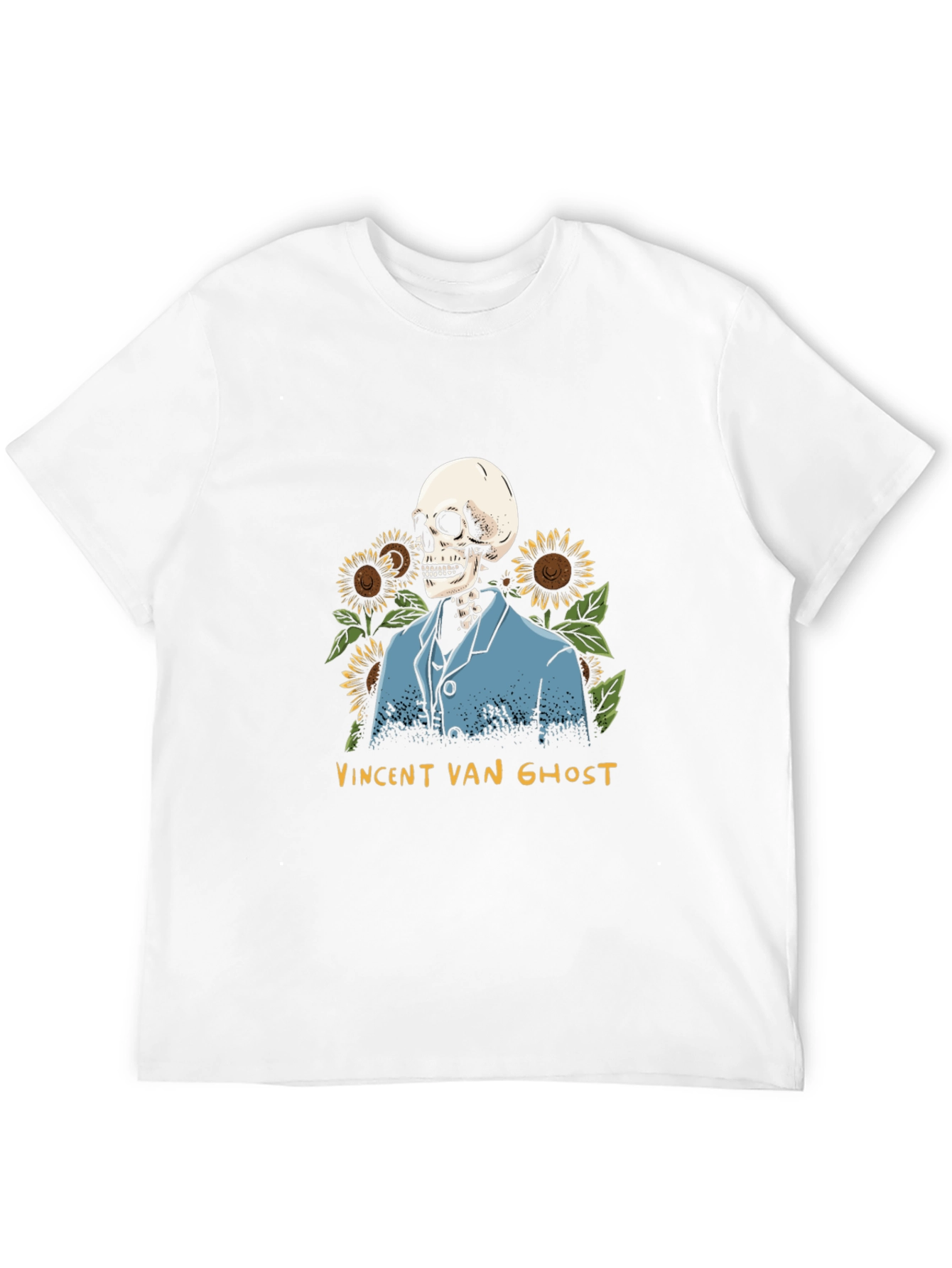 Vincent Van Ghost T-Shirt - Skeleton Sunflower Graphic Tee