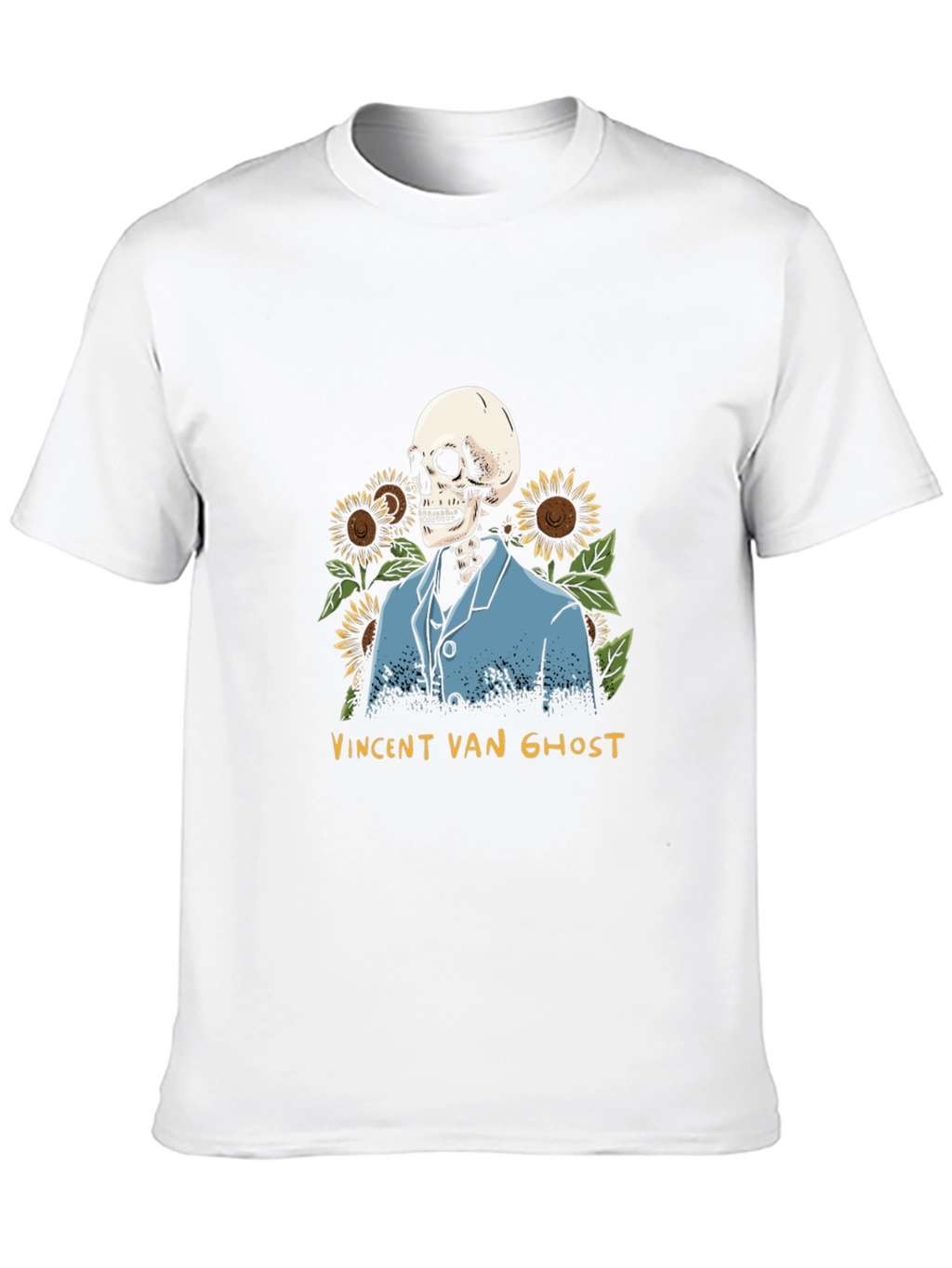 Vincent Van Ghost T-Shirt - Skeleton Sunflower Graphic Tee