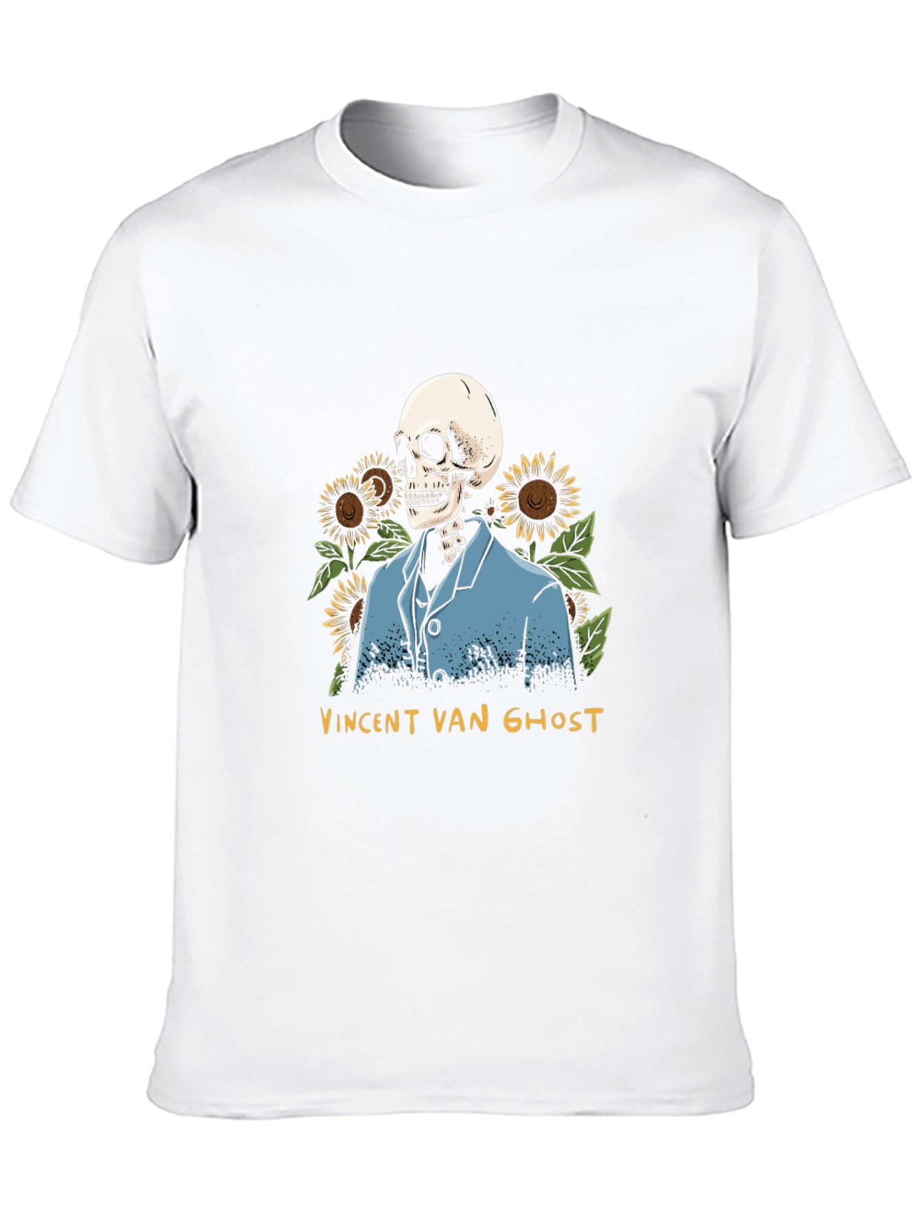 Vincent Van Ghost T-Shirt - Skeleton Sunflower Graphic Tee